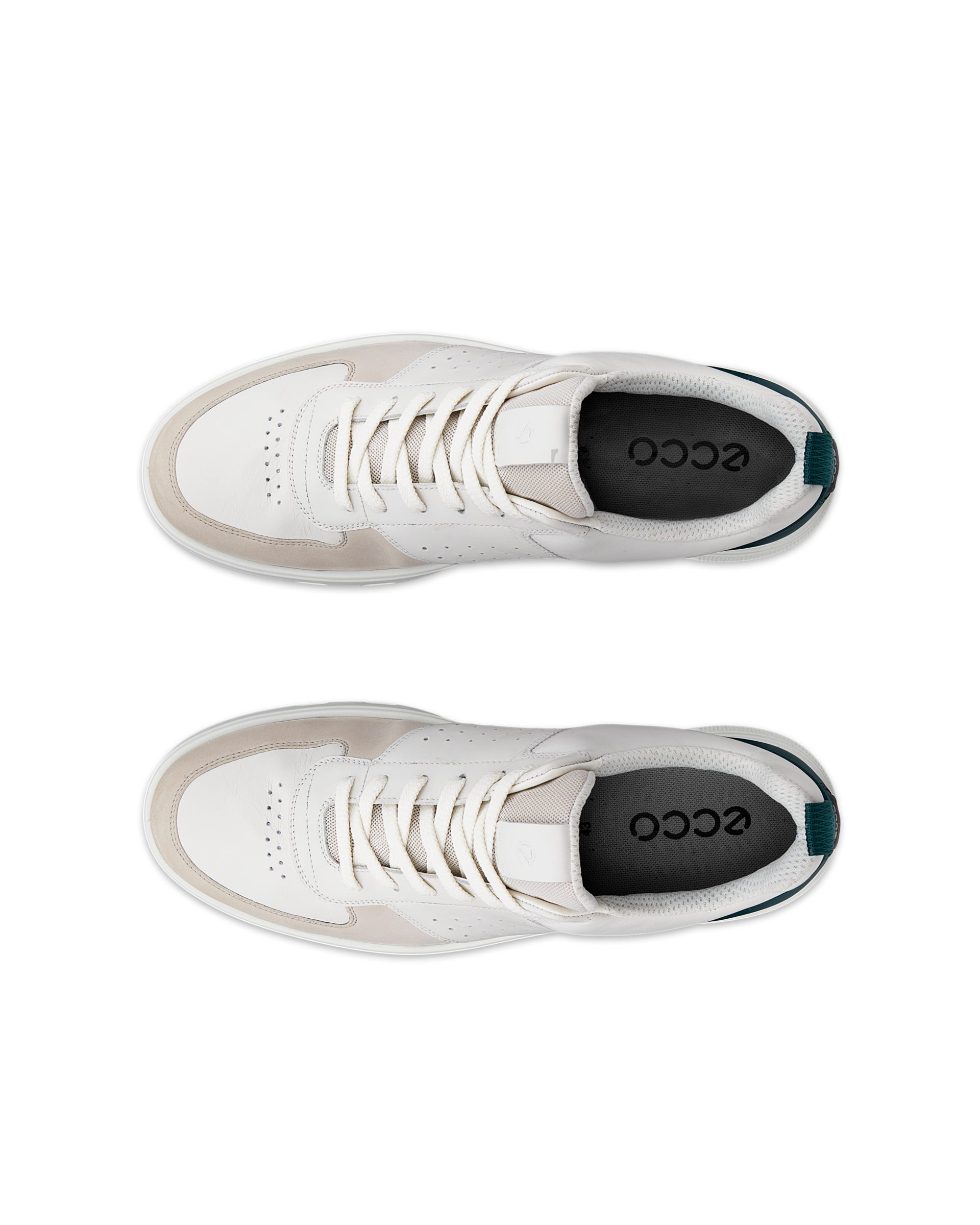 ECCO MENS GOLF STREET 720 メンズ レザーGore-Texゴルフシューズ - ホワイト - Top left pair