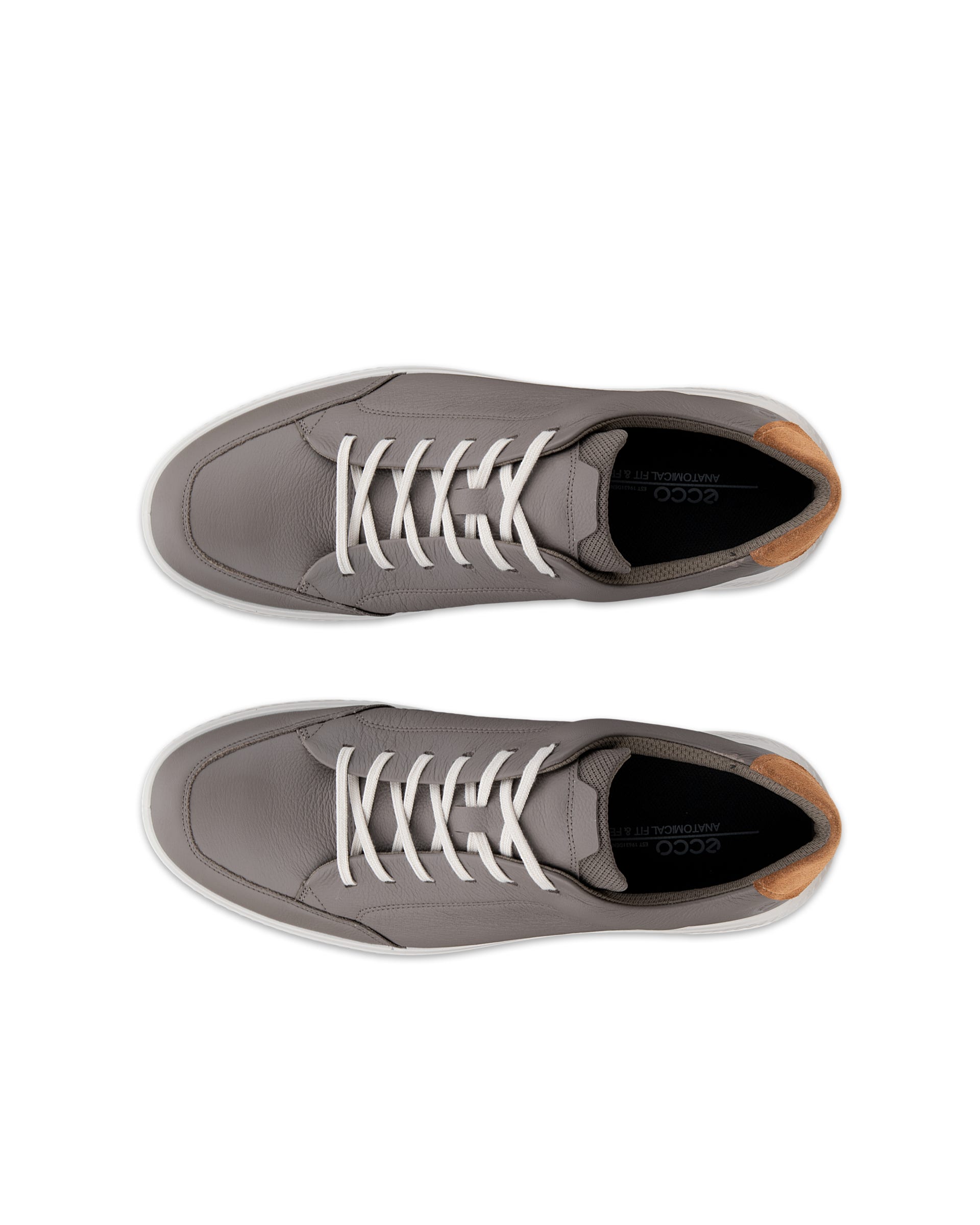 Men's ECCO® MOVE Leather Sneaker - Gray - Top left pair
