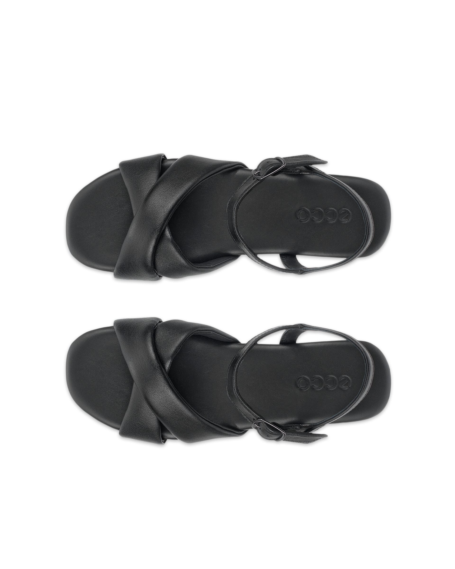 ECCO® MARYLOU női lapos talpú bőrszandál - Fekete - Top left pair