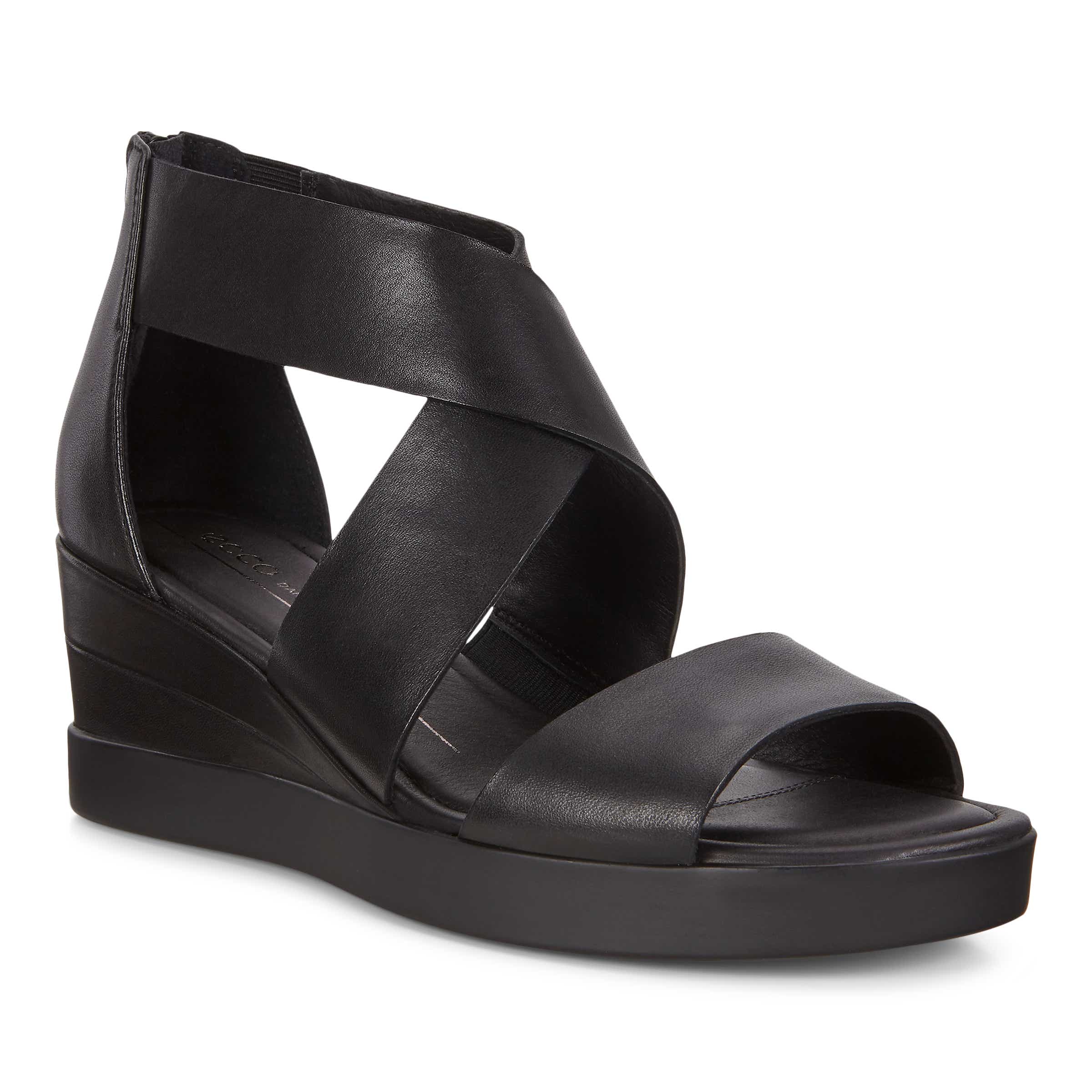 ECCO Shape Wedge Plateau Women's Sandals - Black - Main
