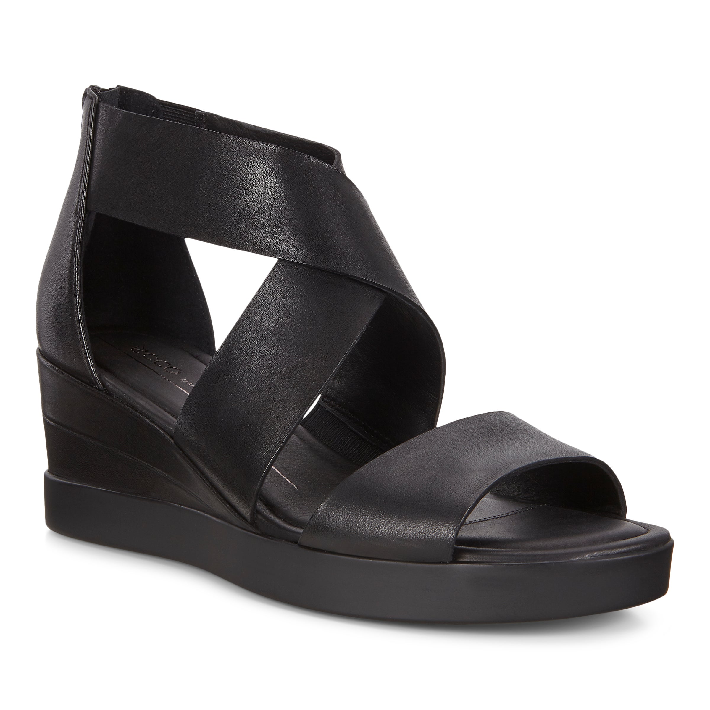 ECCO Shape Wedge Plateau Women's Sandals - Black - Main