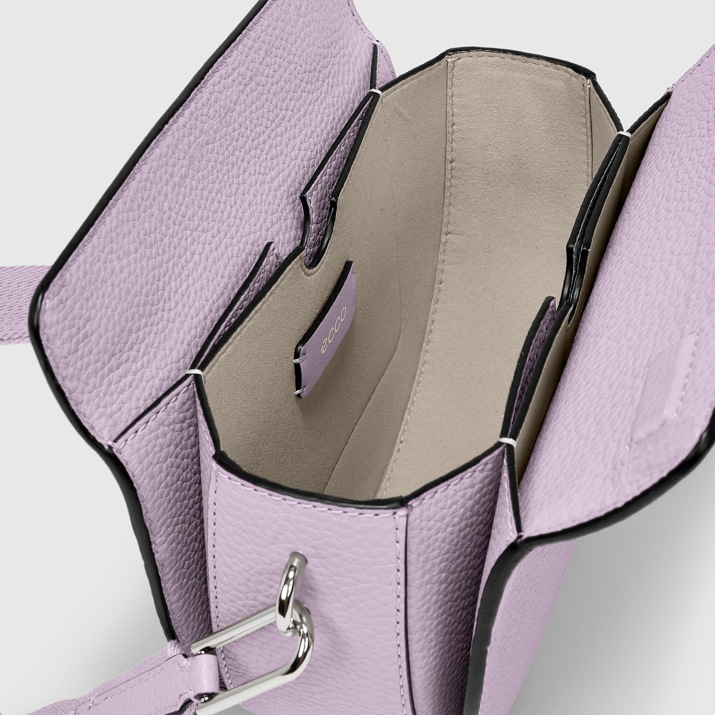 ECCO® Textureblock Leather Saddle Bag | Purple