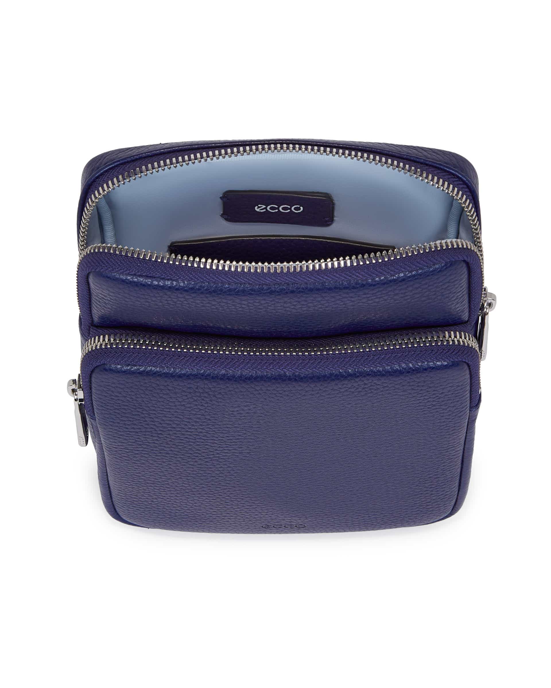 ECCO Flat Pouch Pebbled レザークロスボディバッグ - ブルー - Inside