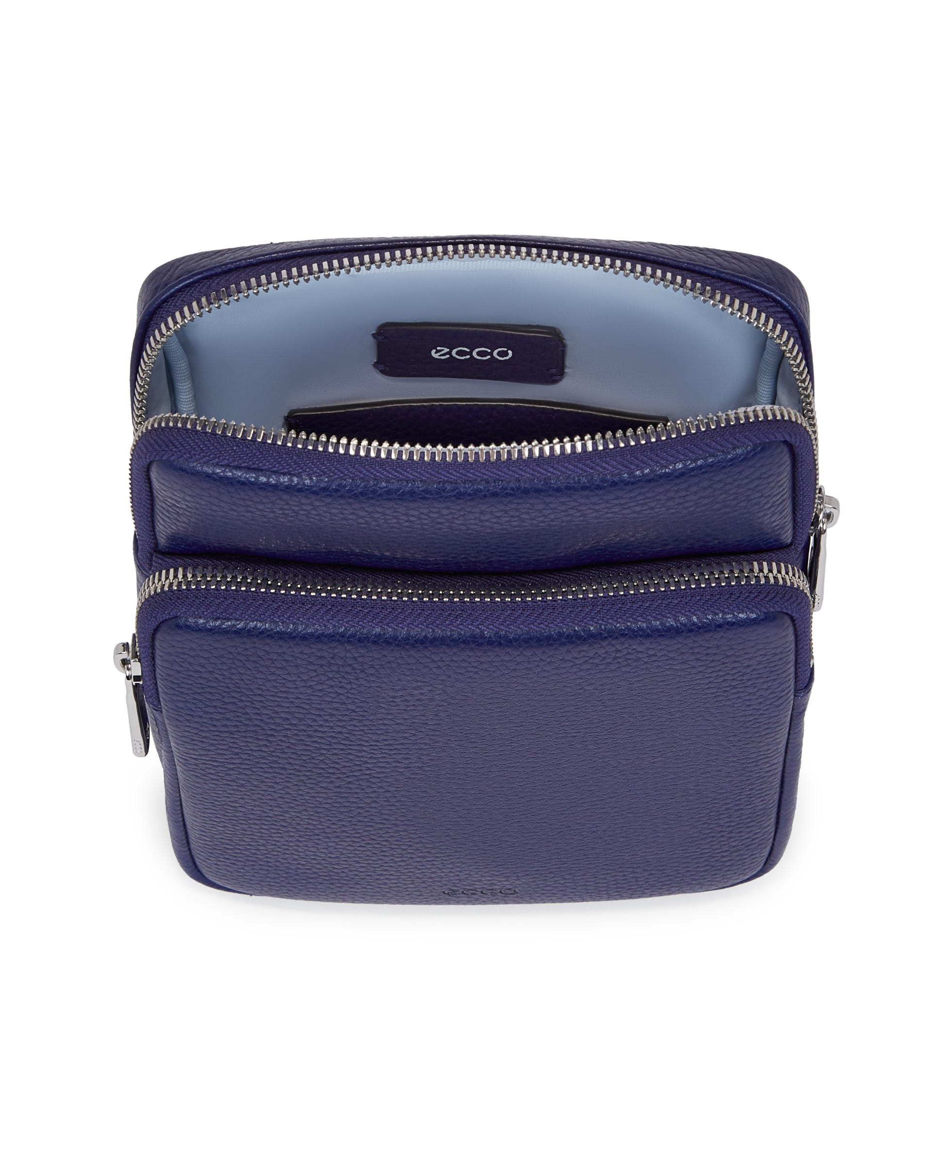 ECCO Flat Pouch Pebbled レザークロスボディバッグ - ブルー - Inside