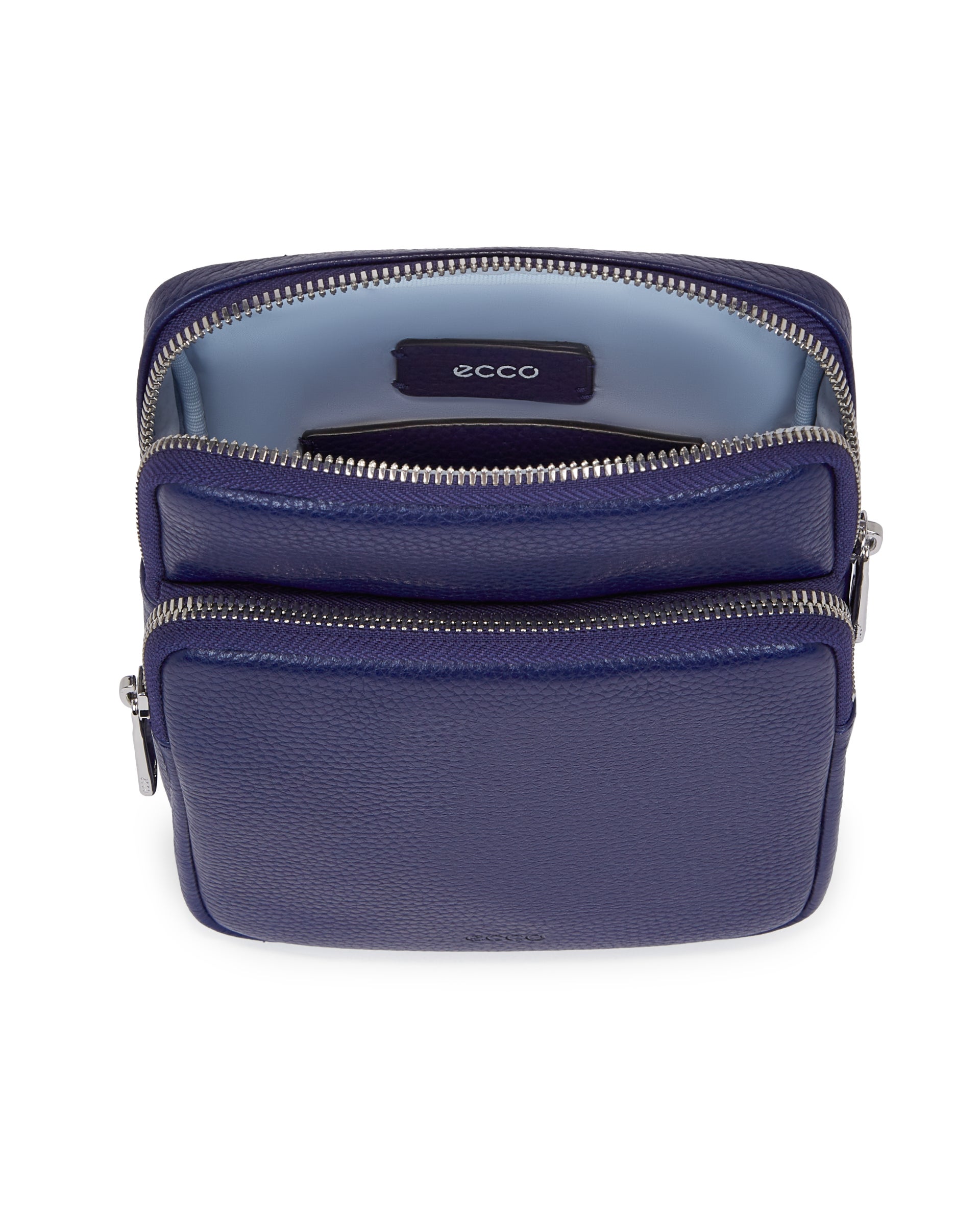 ECCO Flat Pouch Pebbled レザークロスボディバッグ - ブルー - Inside