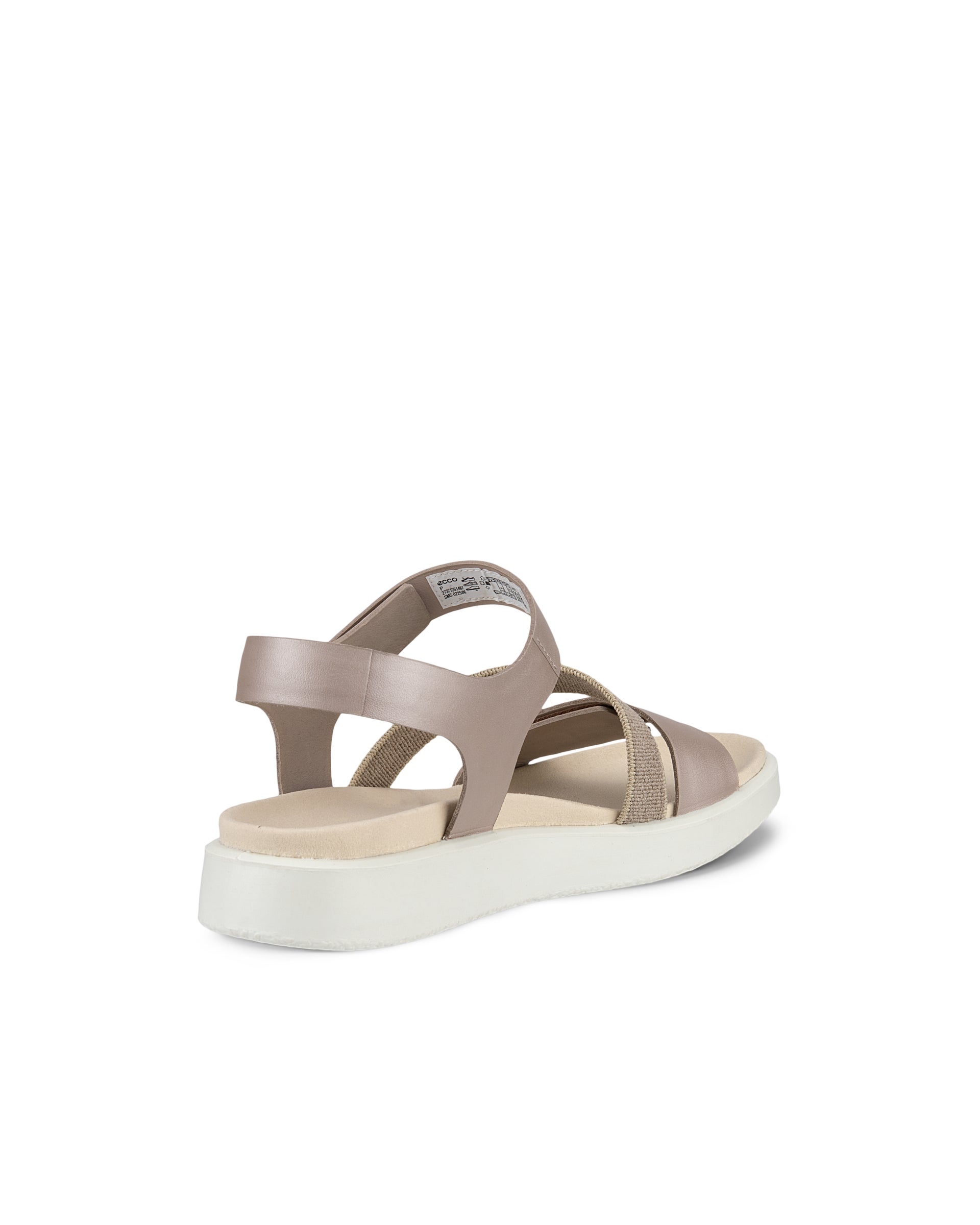 ECCO Flowt 2 Strap ウィメンズ レザーフラットサンダル - グレー - Back