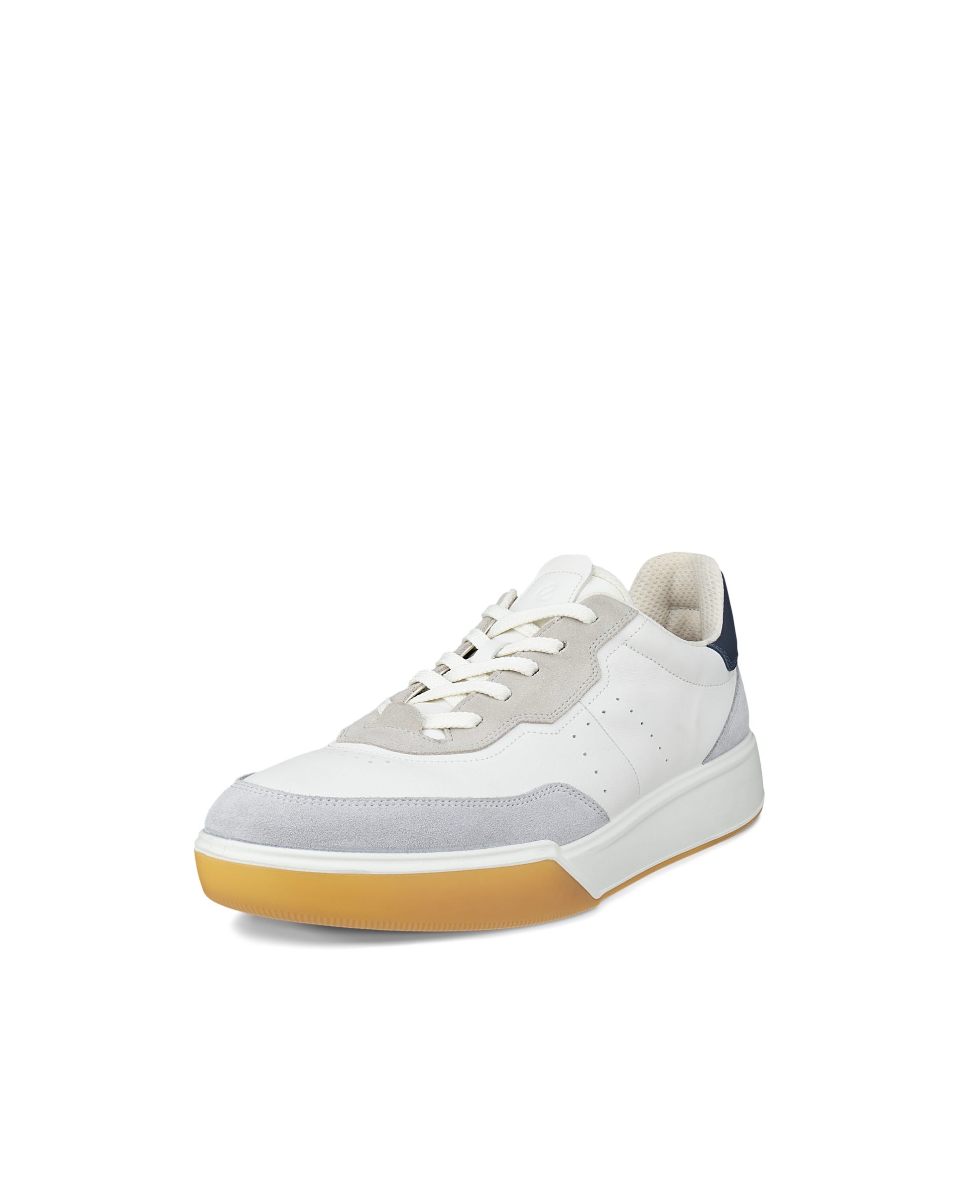 Men's ECCO® STREET COURT Leather Sneaker - White - Outside