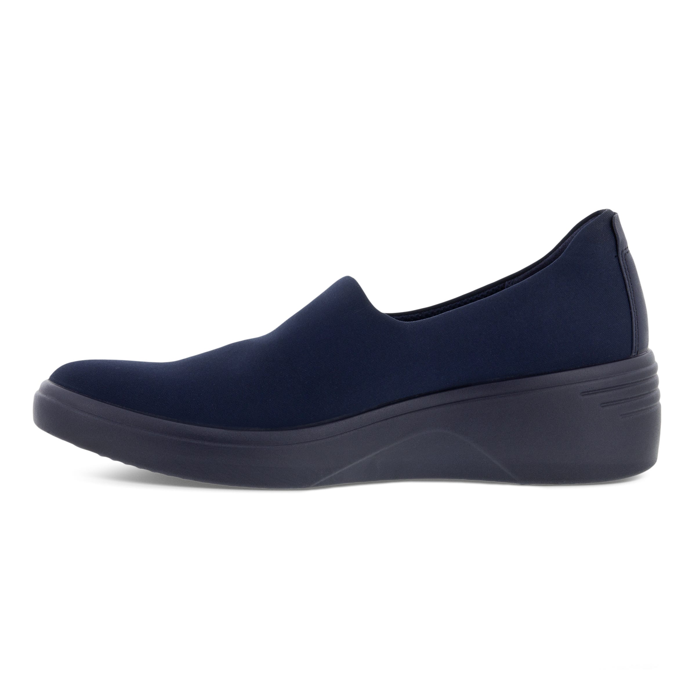 Women's ECCO® Soft 7 Wedge Textile Loafer - Blue - Inside