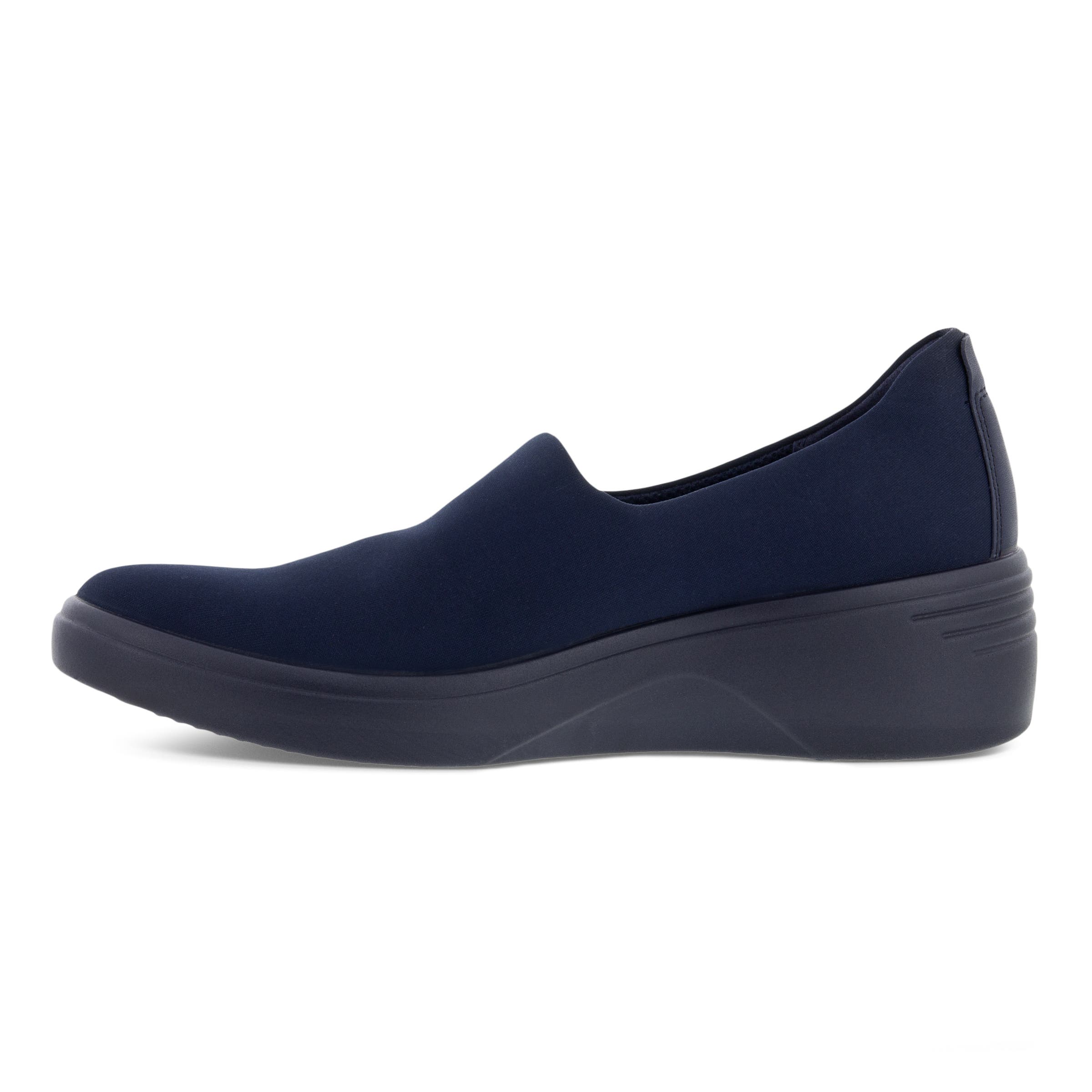 Women's ECCO® Soft 7 Wedge Textile Loafer - Blue - Inside