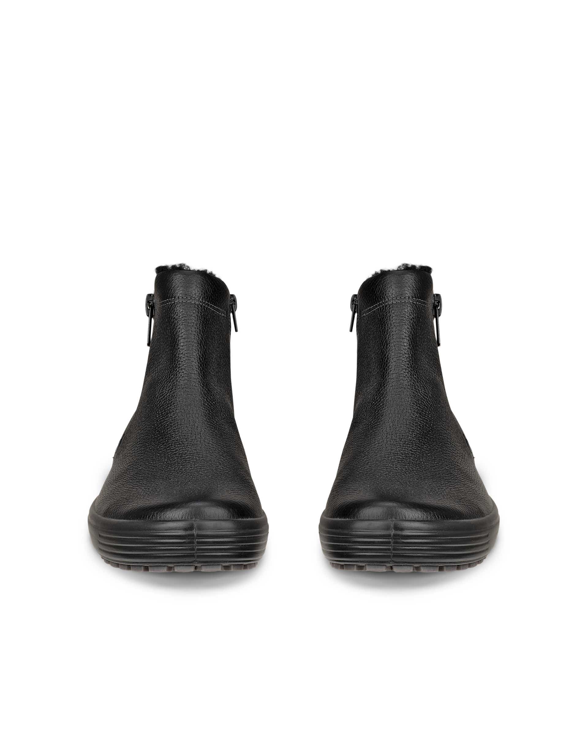 남성 ECCO Soft 7 TRED 가죽 미드컷 부츠 - 블랙 - Front pair
