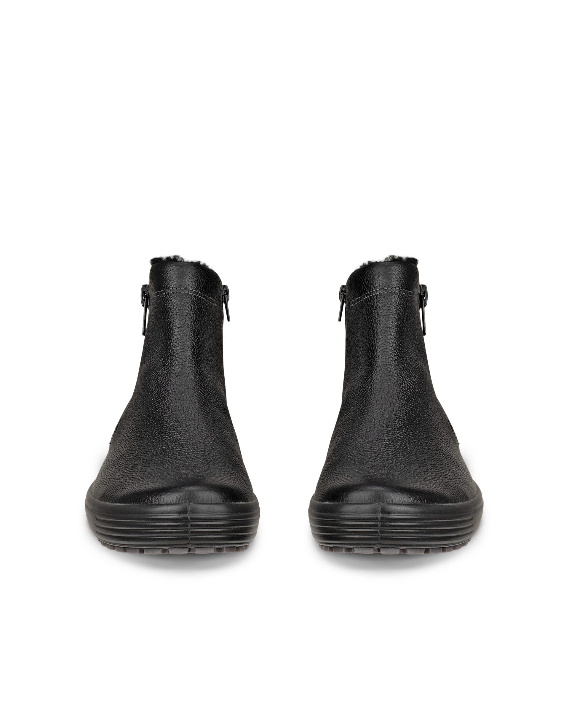남성 ECCO Soft 7 TRED 가죽 미드컷 부츠 - 블랙 - Front pair