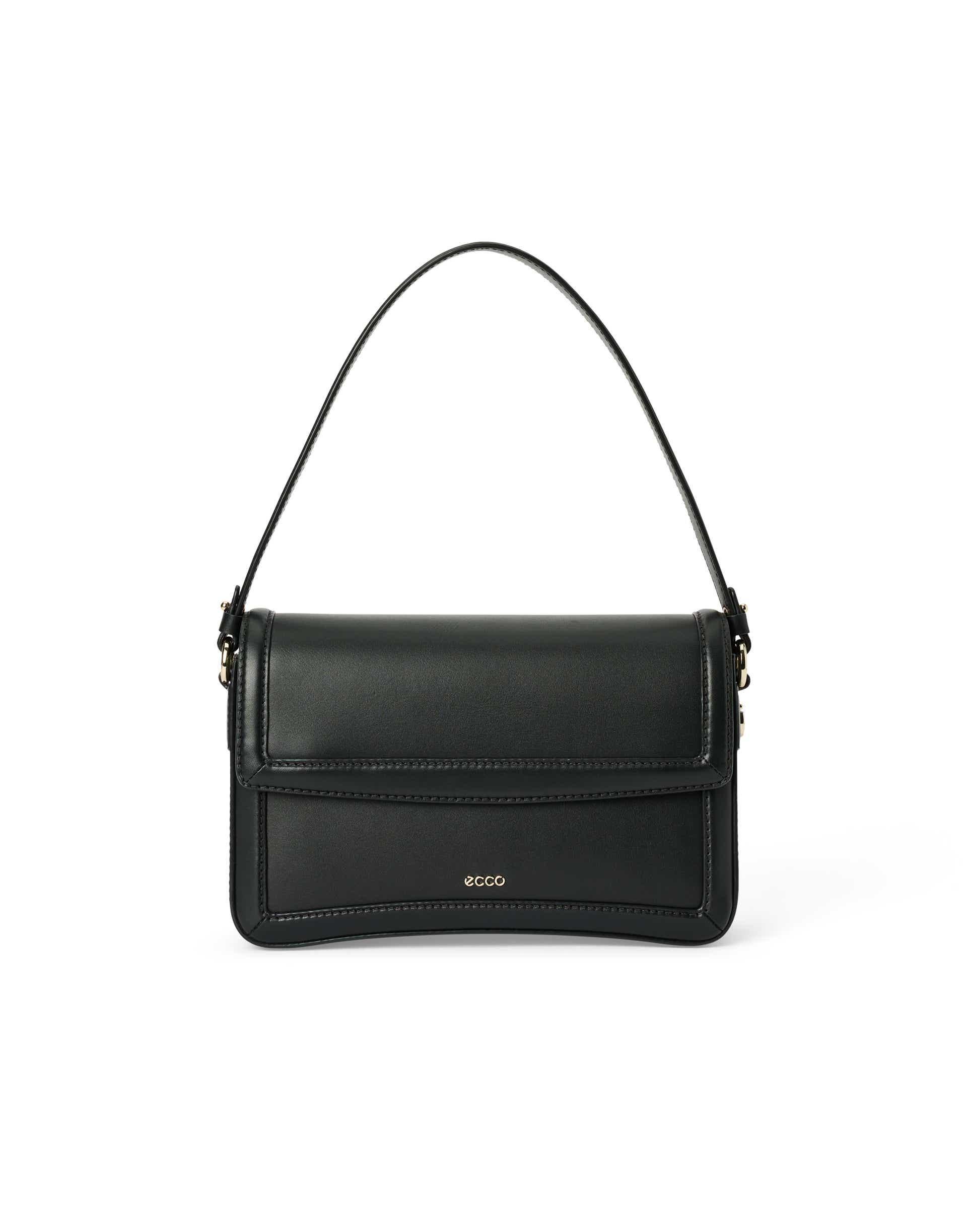 Women's ECCO® PINCH BAG Leather Pinch Crossbody Bag - Black - Main