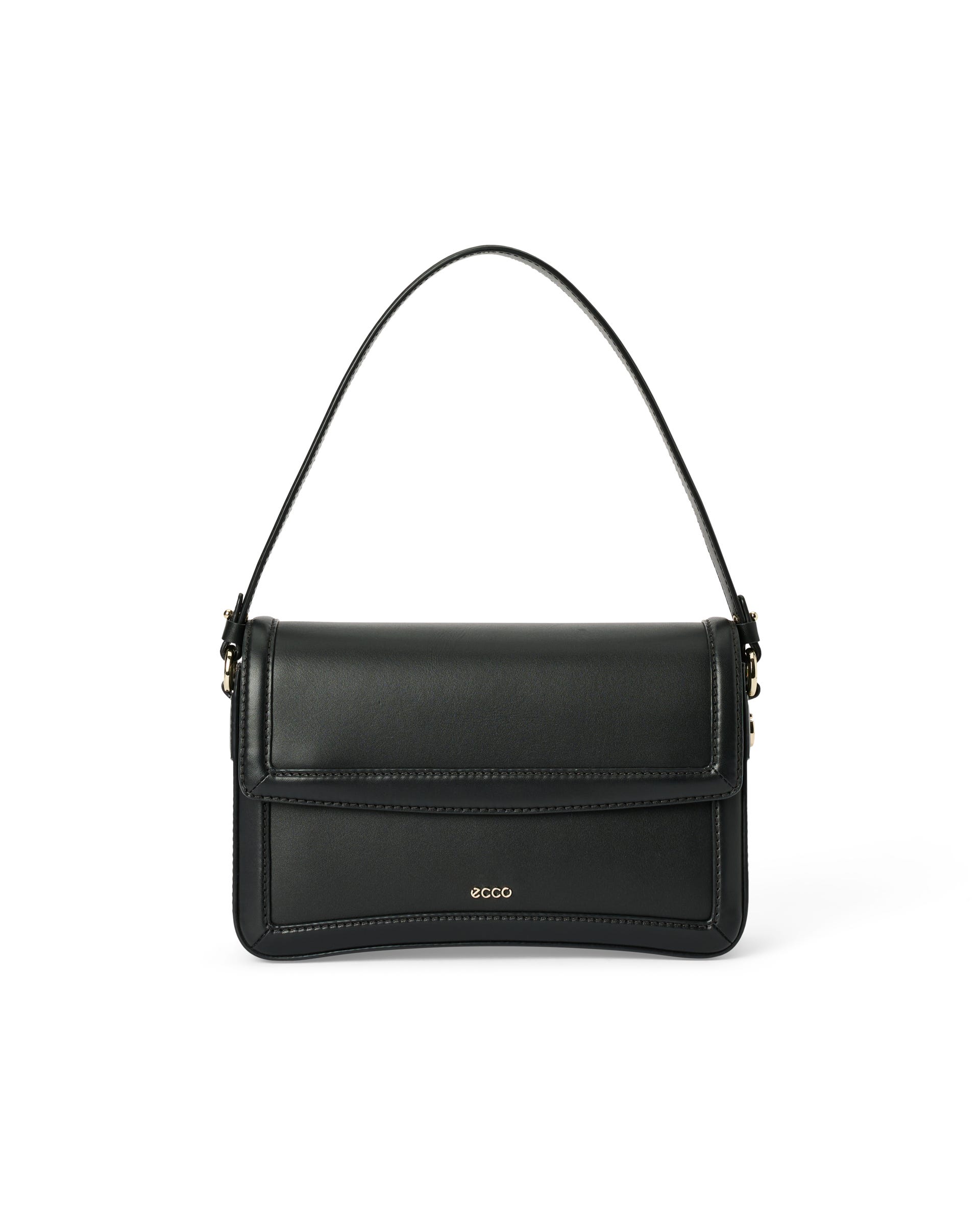 Women's ECCO® PINCH BAG Leather Pinch Crossbody Bag - Black - Main