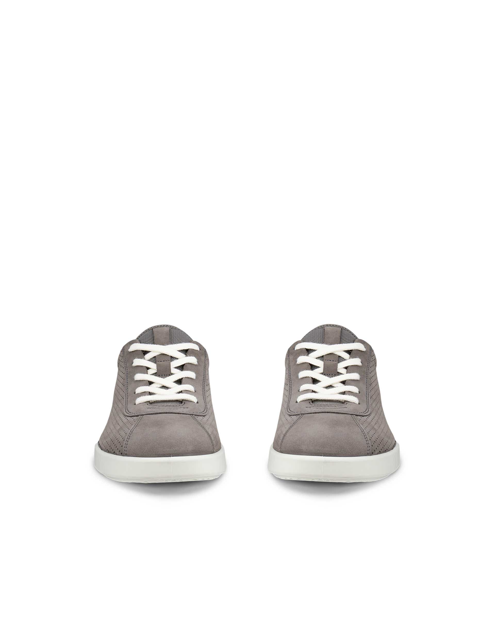 Męskie sznurowane buty z nubuku ECCO® TRAVEL - Szary - Front pair