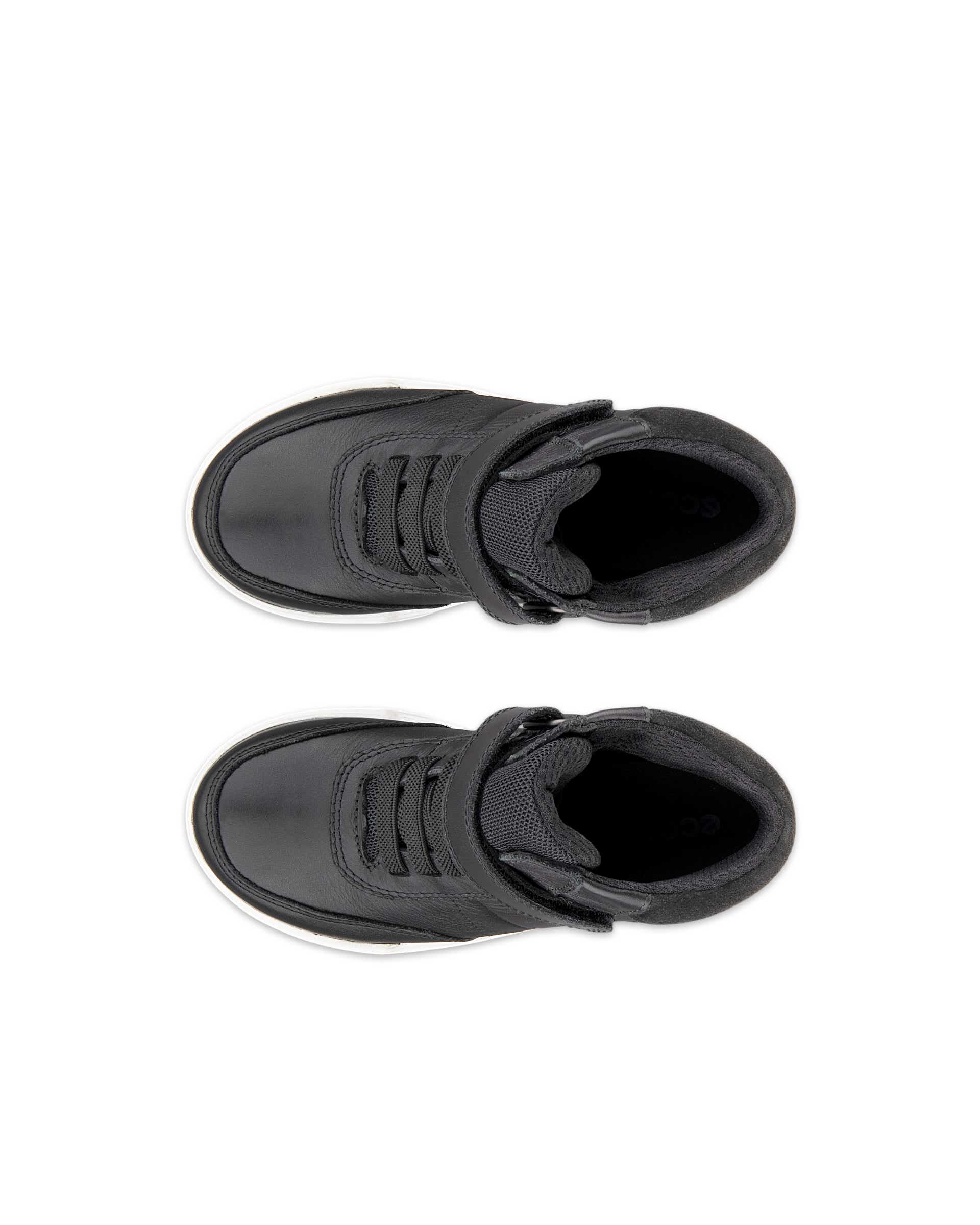 ECCO® STREET COURT K takjakinnitusega nahast jalanõud lastele - Must - Top left pair