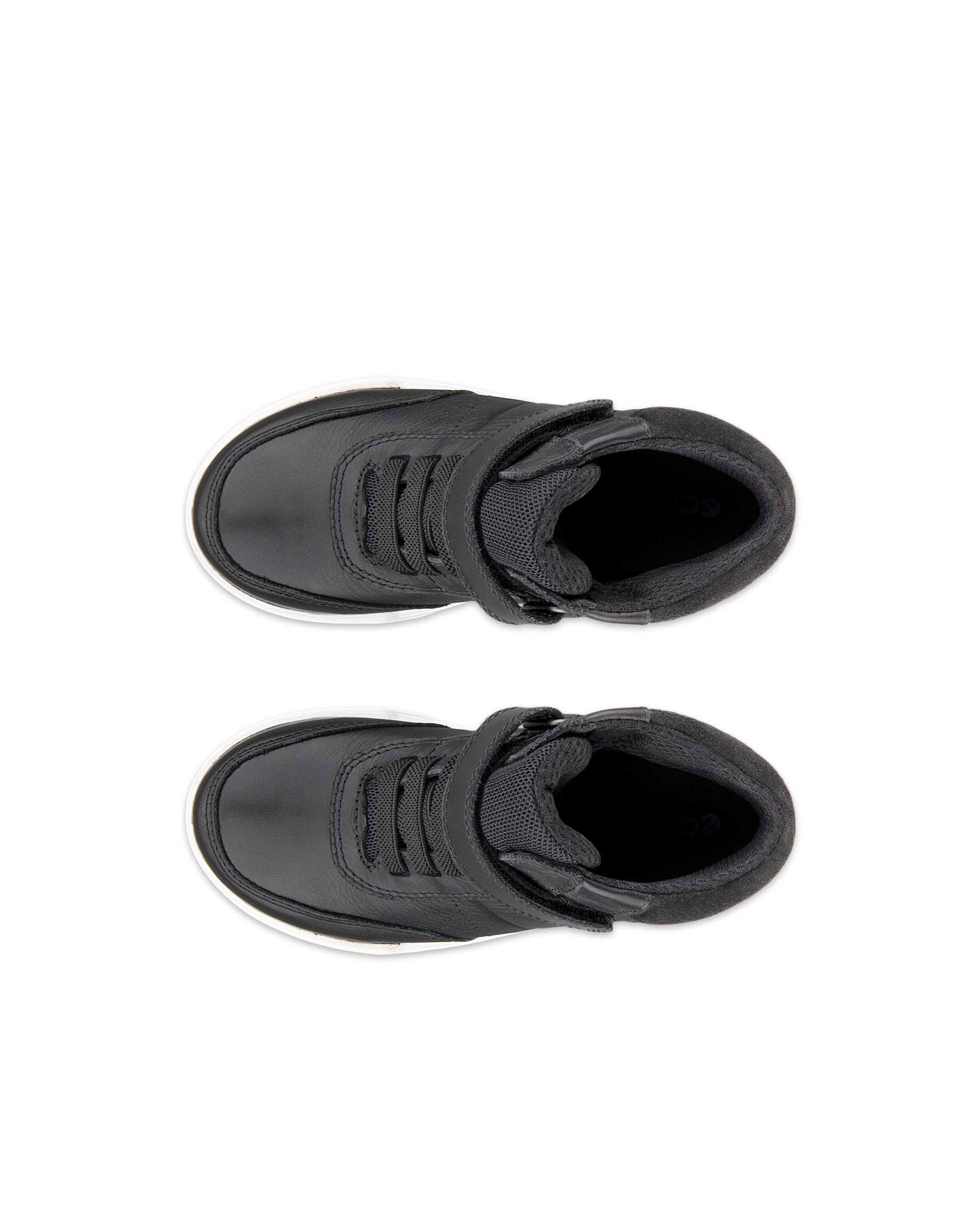 ECCO® STREET COURT K takjakinnitusega nahast jalanõud lastele - Must - Outside