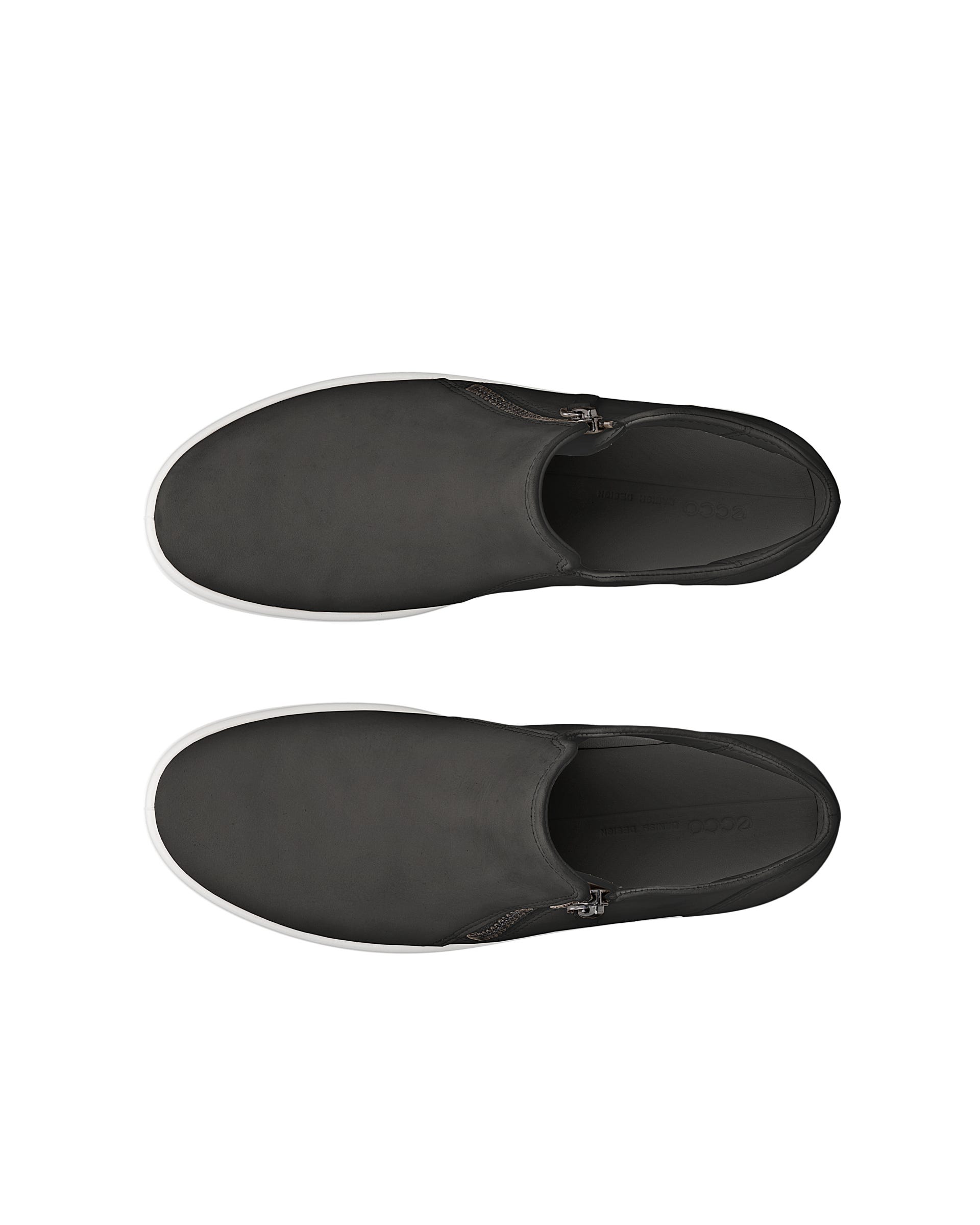 Women's ECCO® Soft 7 Nubuck Zip Bootie - Black - Top left pair