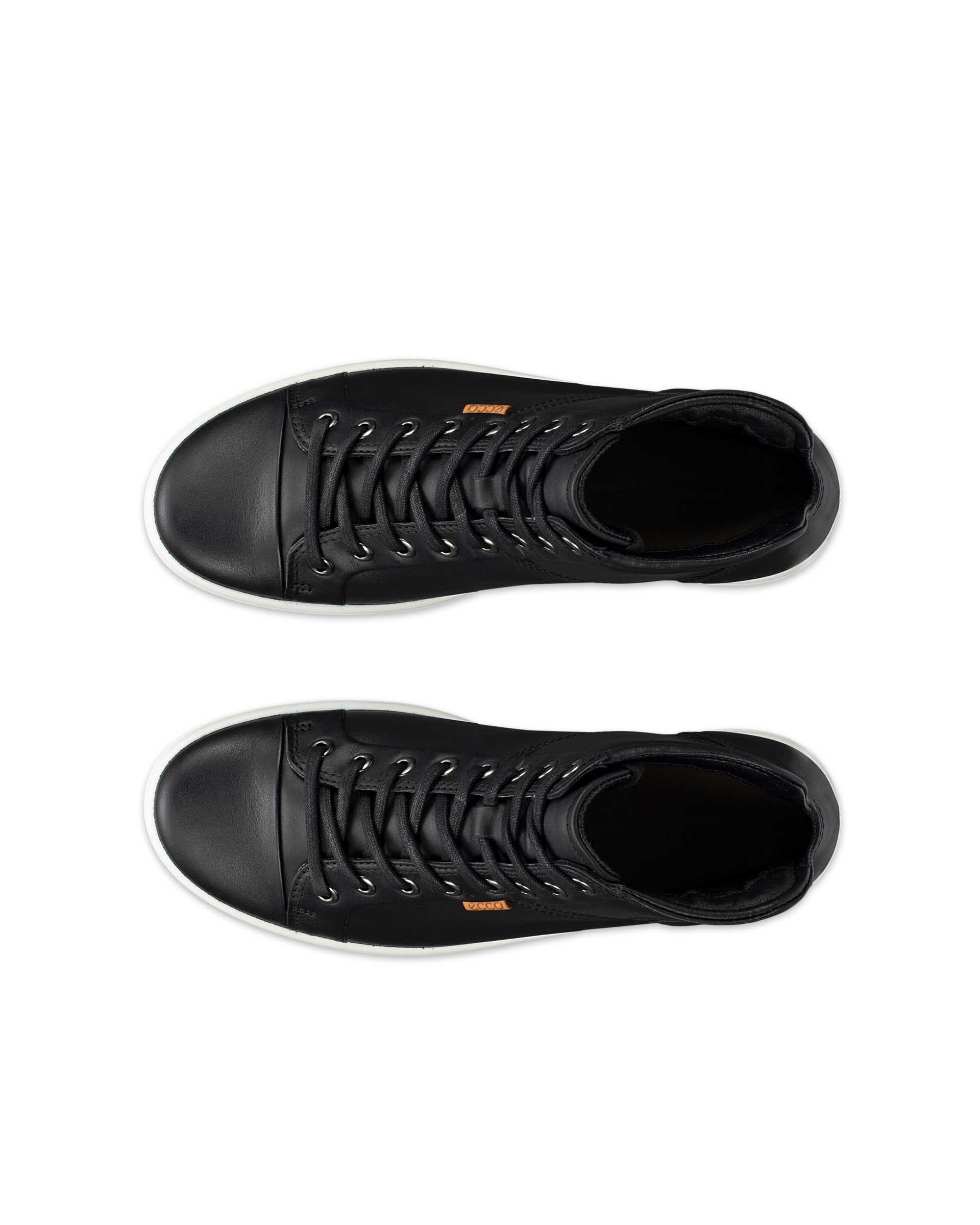 ECCO Women Soft 7 High Top Sneakers - Black - Top left pair