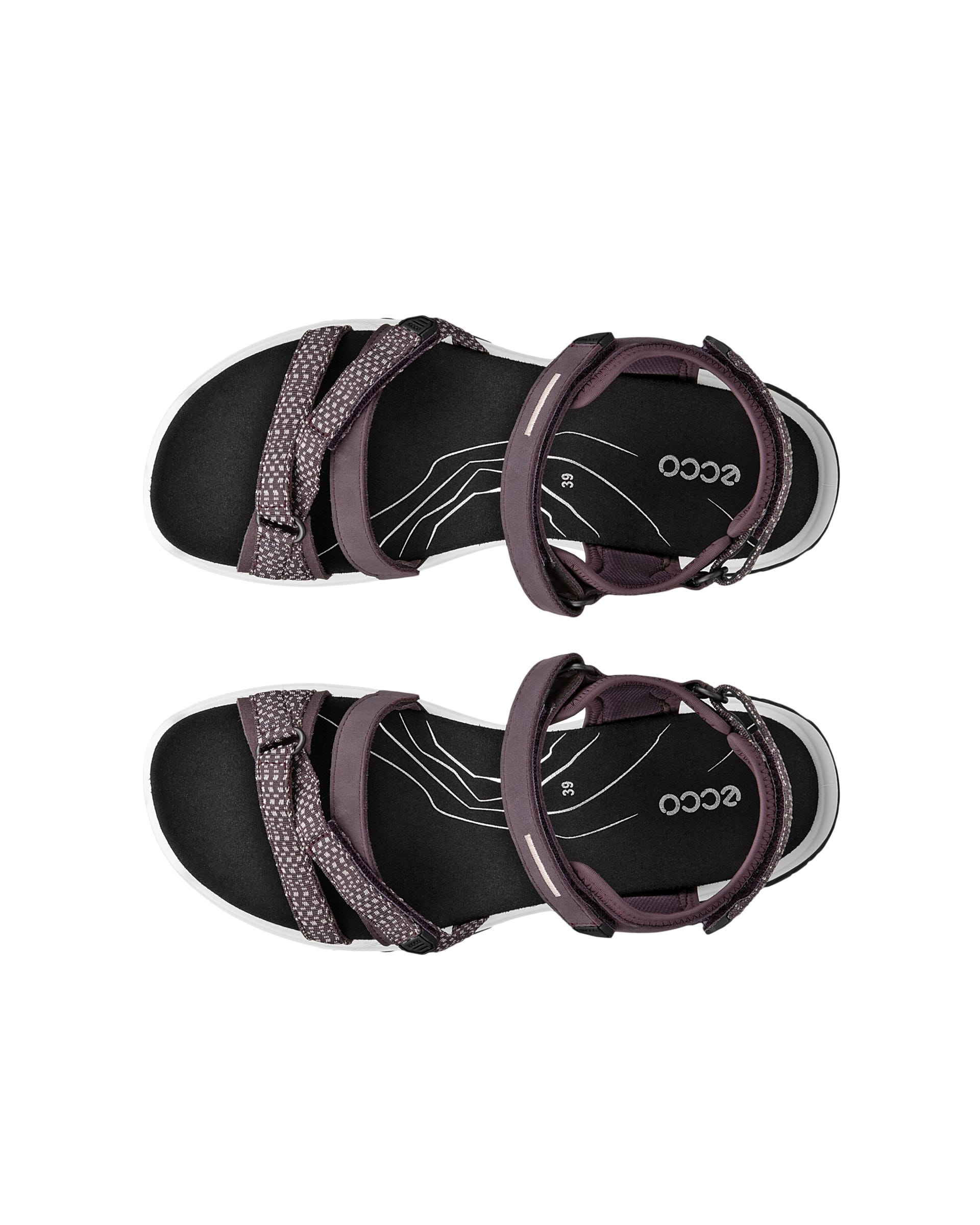 Damskie nubukowe sandały outdoor ECCO® OFFROAD ROAM - Fioletowy - Top left pair