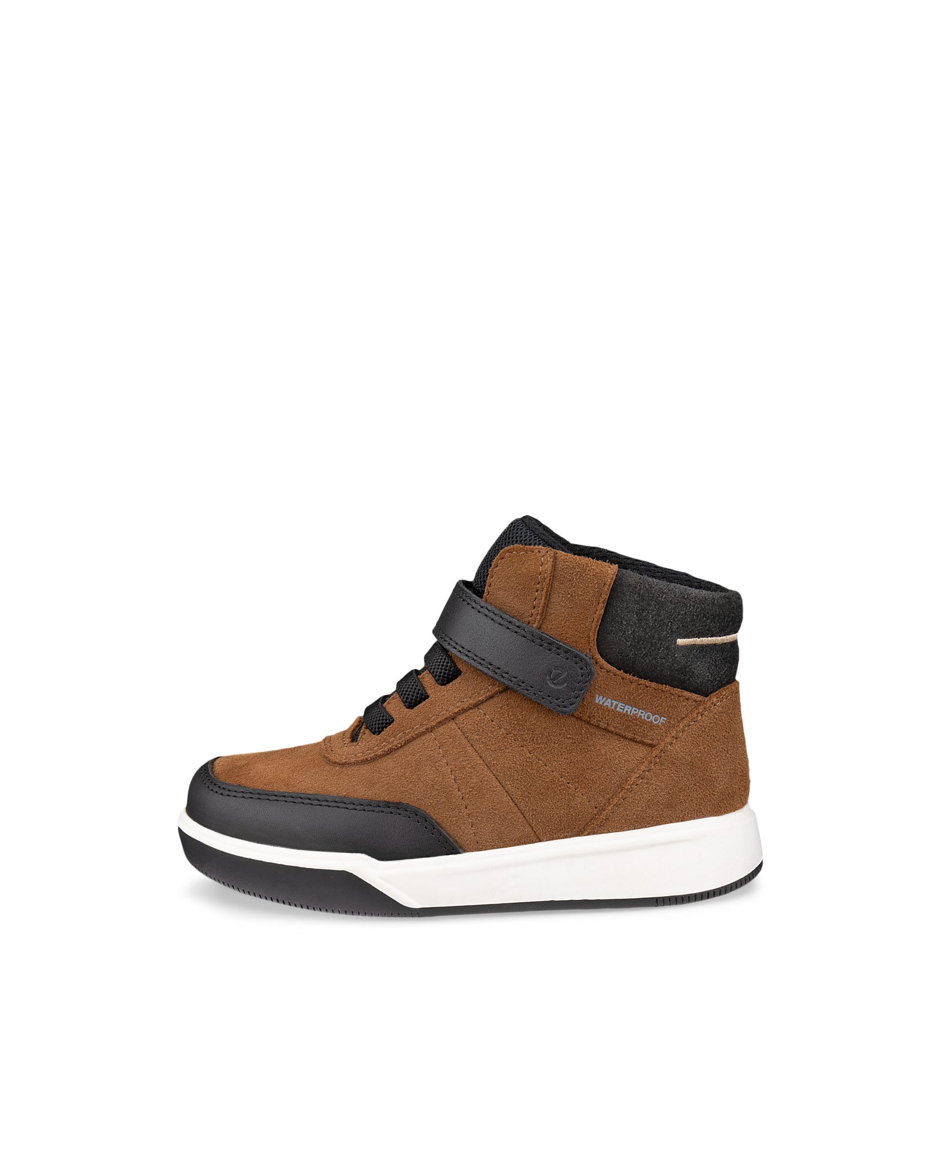 Detské kožené tenisky suchý zips ECCO® STREET COURT K - Hnedá - Outside