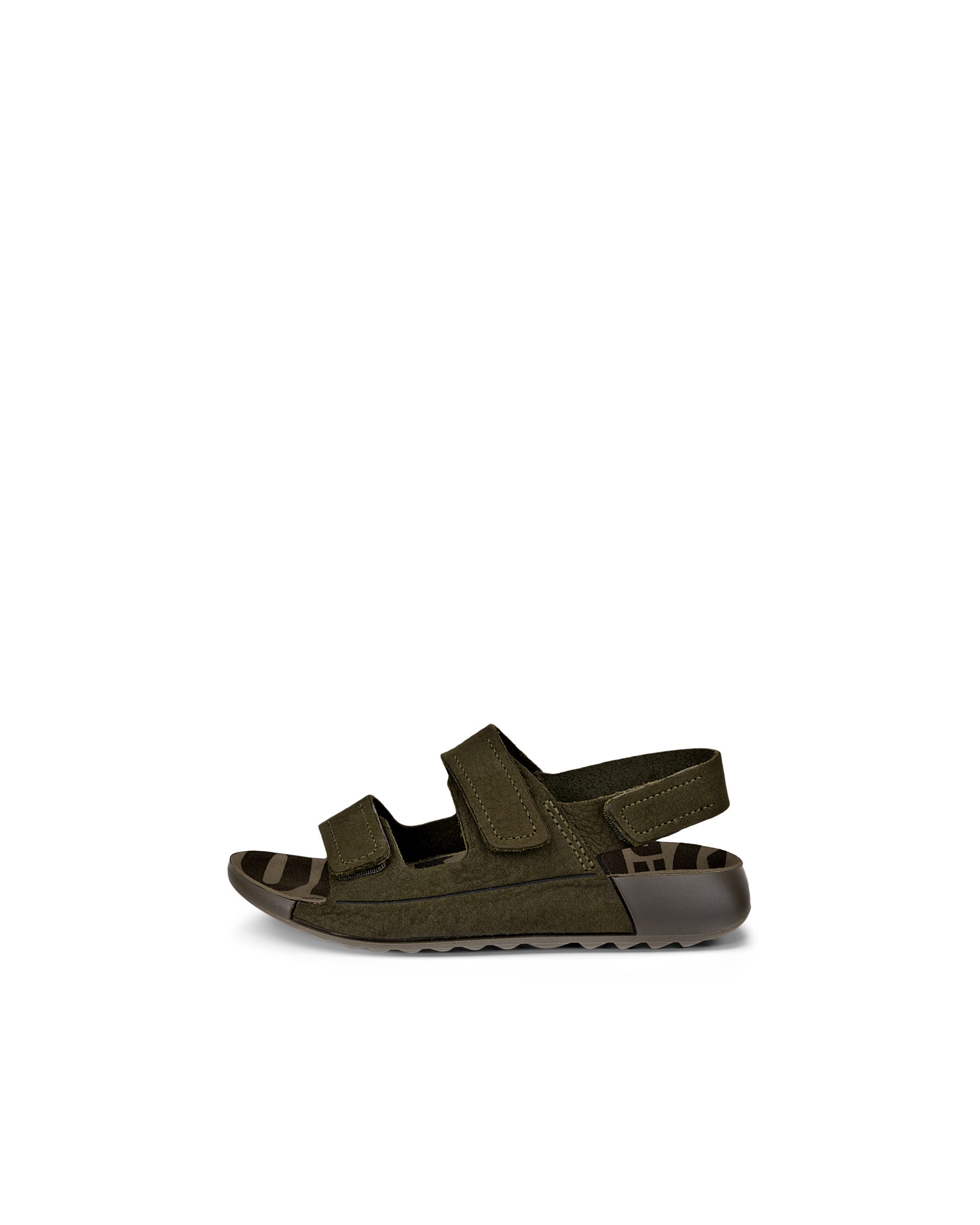Kids' ECCO® Cozmo Nubuck Two Strap Sandal - Green - Outside