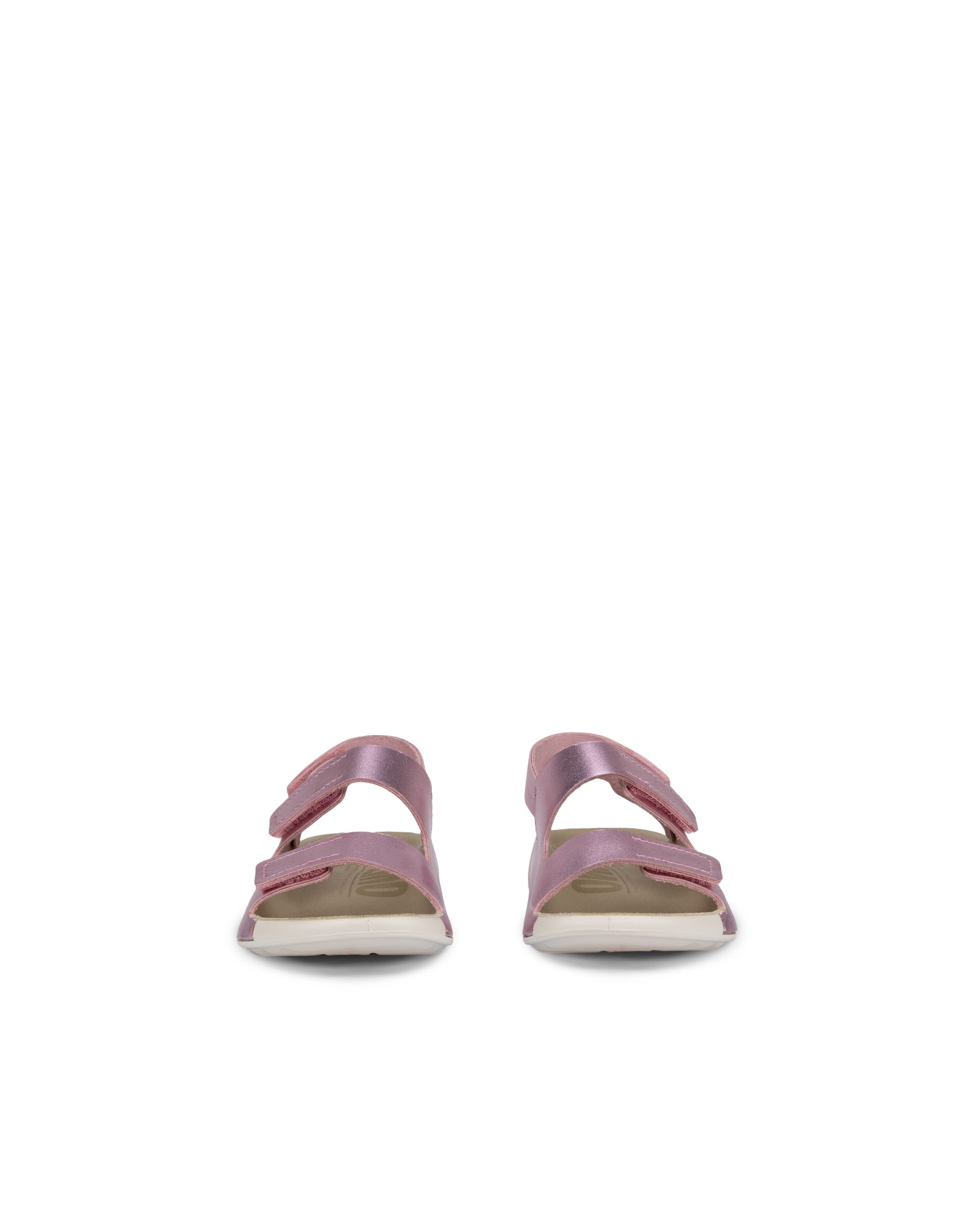 Kids' ECCO® Cozmo Leather Two Strap Sandal - Pink - Front pair