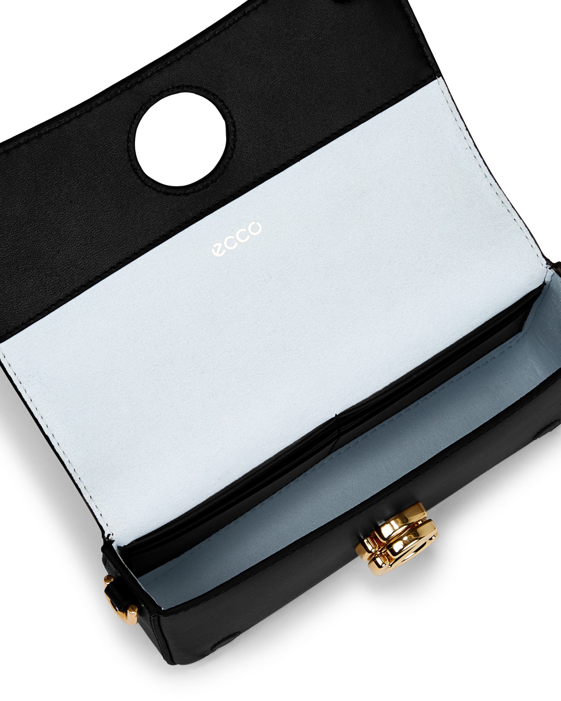 ECCO Pinch Small Lock Wave レザークロスボディバッグ - ブラック - Inside