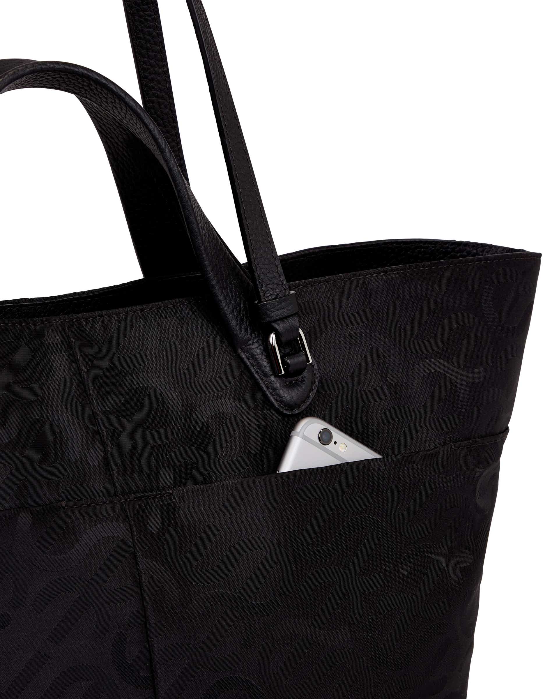 ECCO® Tote Jacquard Wave Tote Bag - Black - Detail-1