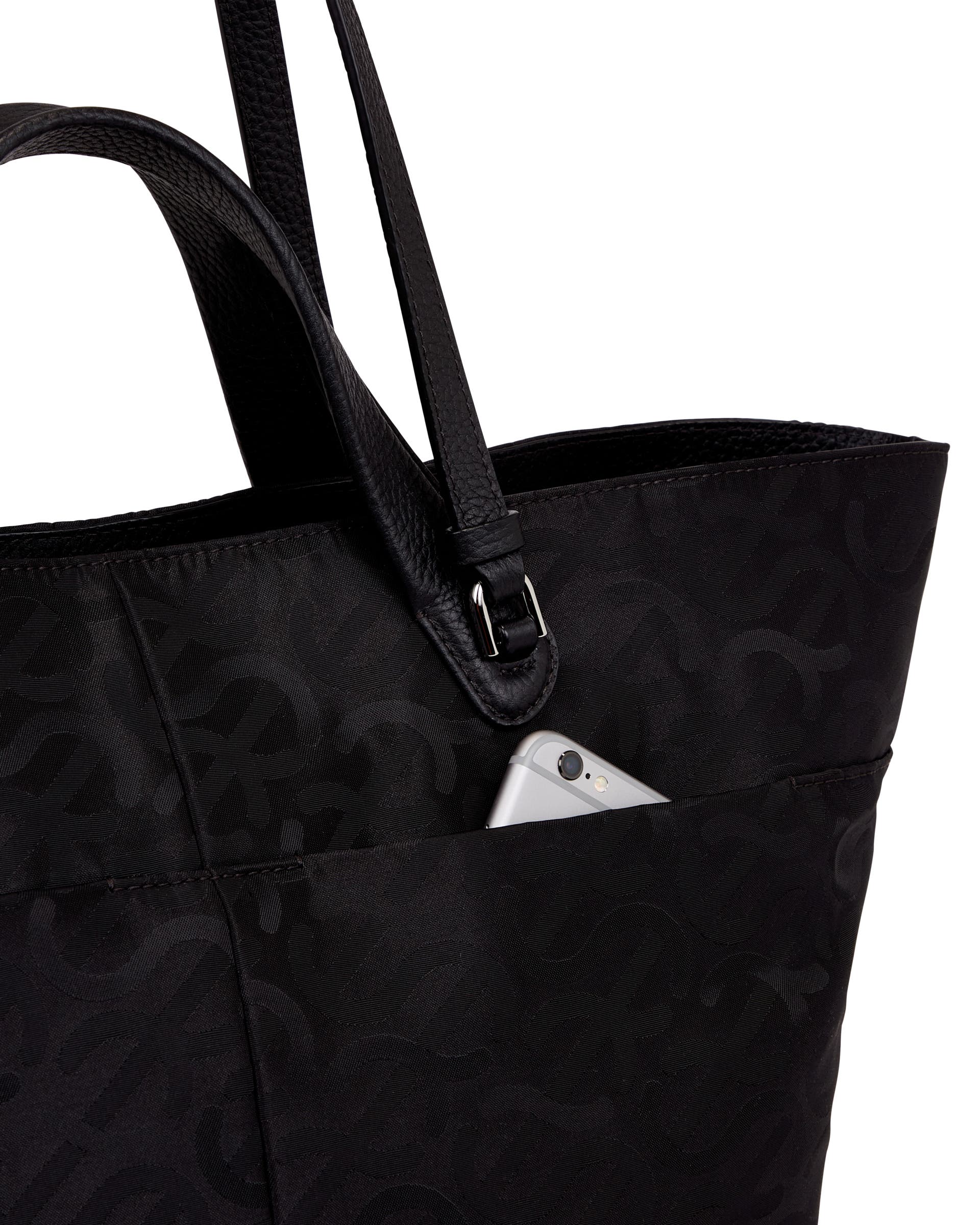 ECCO® Tote Jacquard Wave Tote Bag - Black - Detail-1