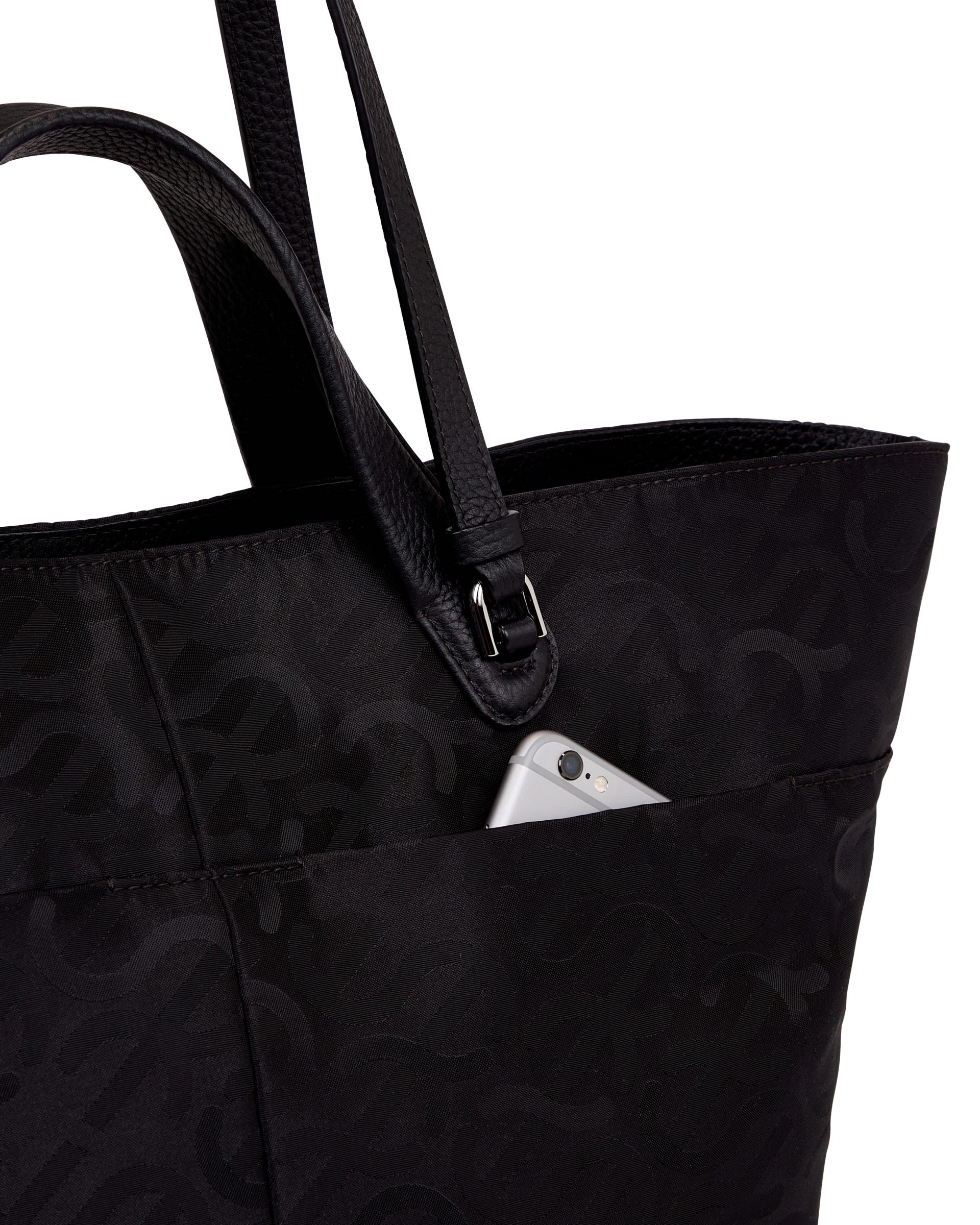 ECCO® Tote Jacquard Wave Tote Bag - Black - Detail-1