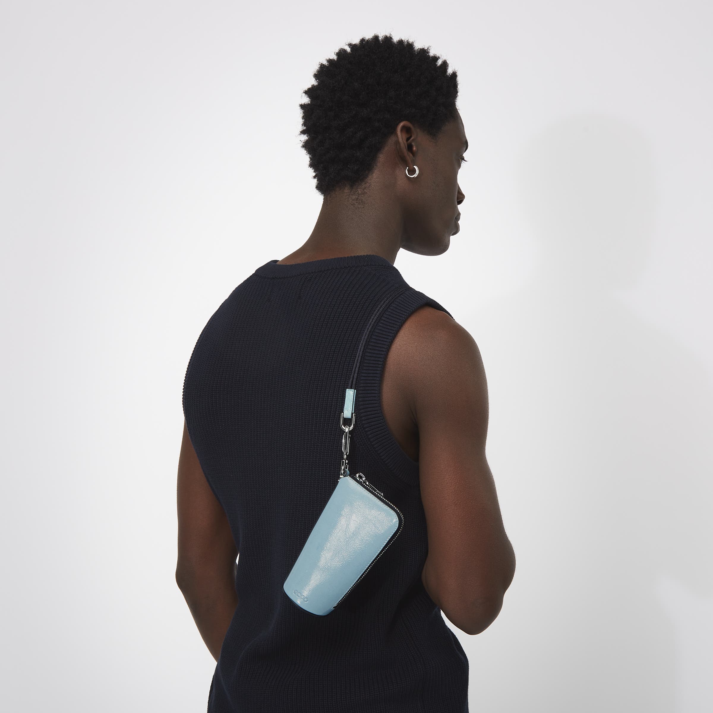 ECCO® Indigo Leather Pouch Bag - Blue - Modelshot-1
