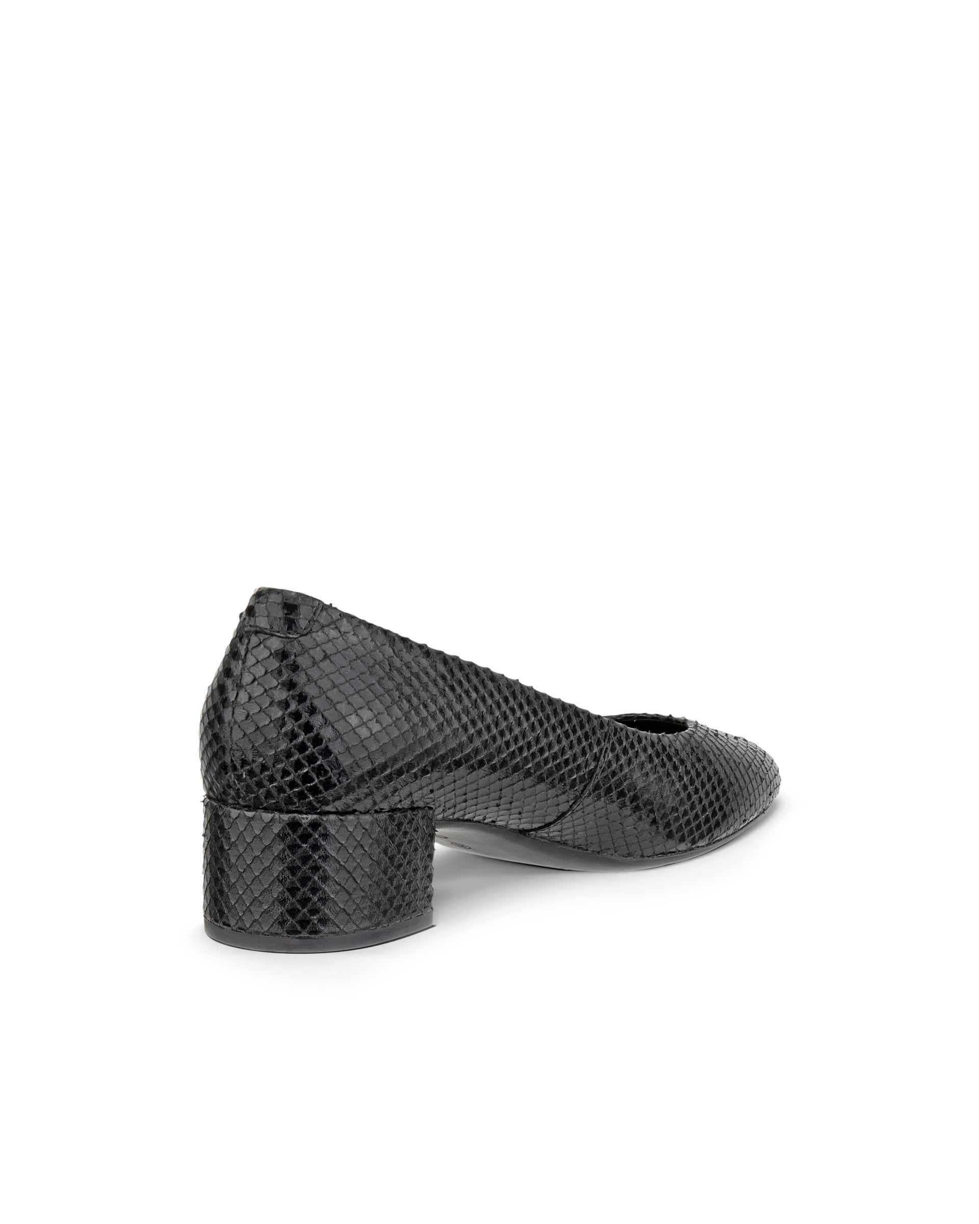 ECCO® LIVA 35 női vastag sarkú bőr körömcipő - Fekete - Back