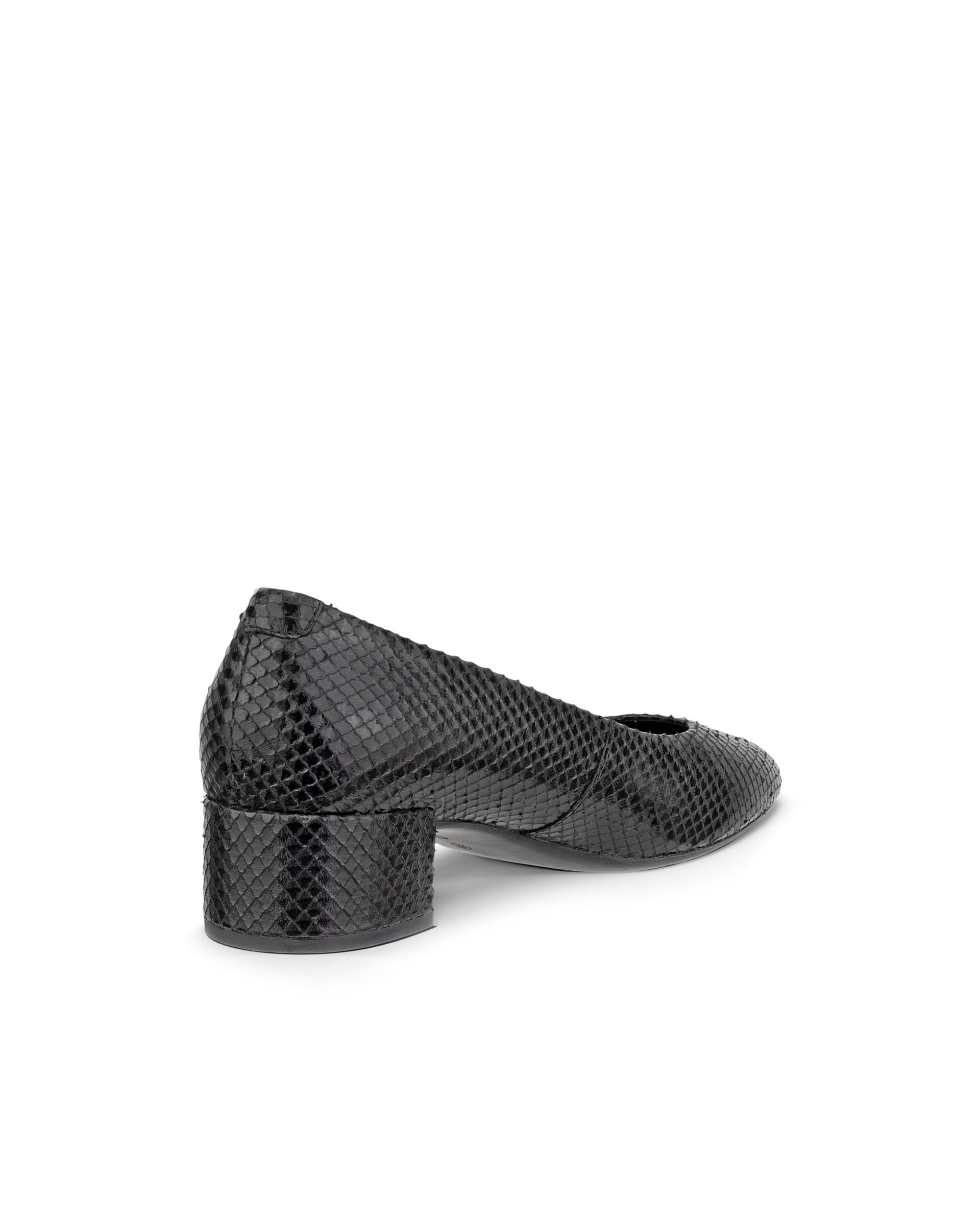 ECCO® LIVA 35 női vastag sarkú bőr körömcipő - Fekete - Back