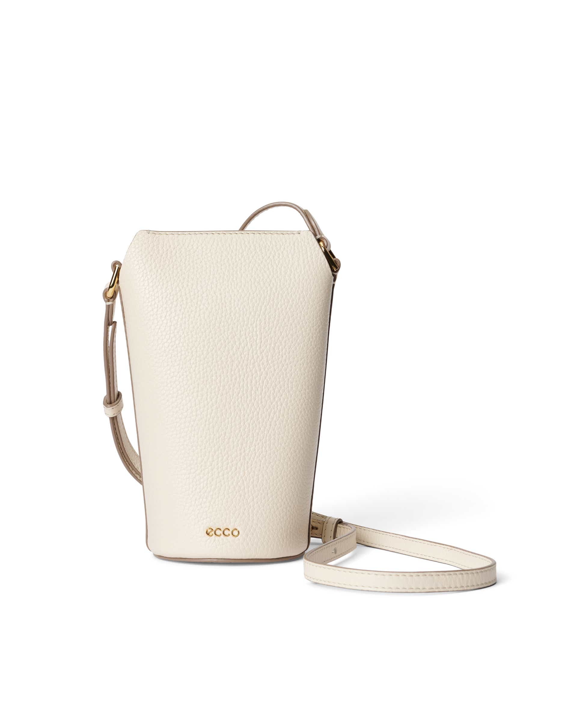 ECCO® Pebble Pot Leather Crossbody Bag - Beige - Main