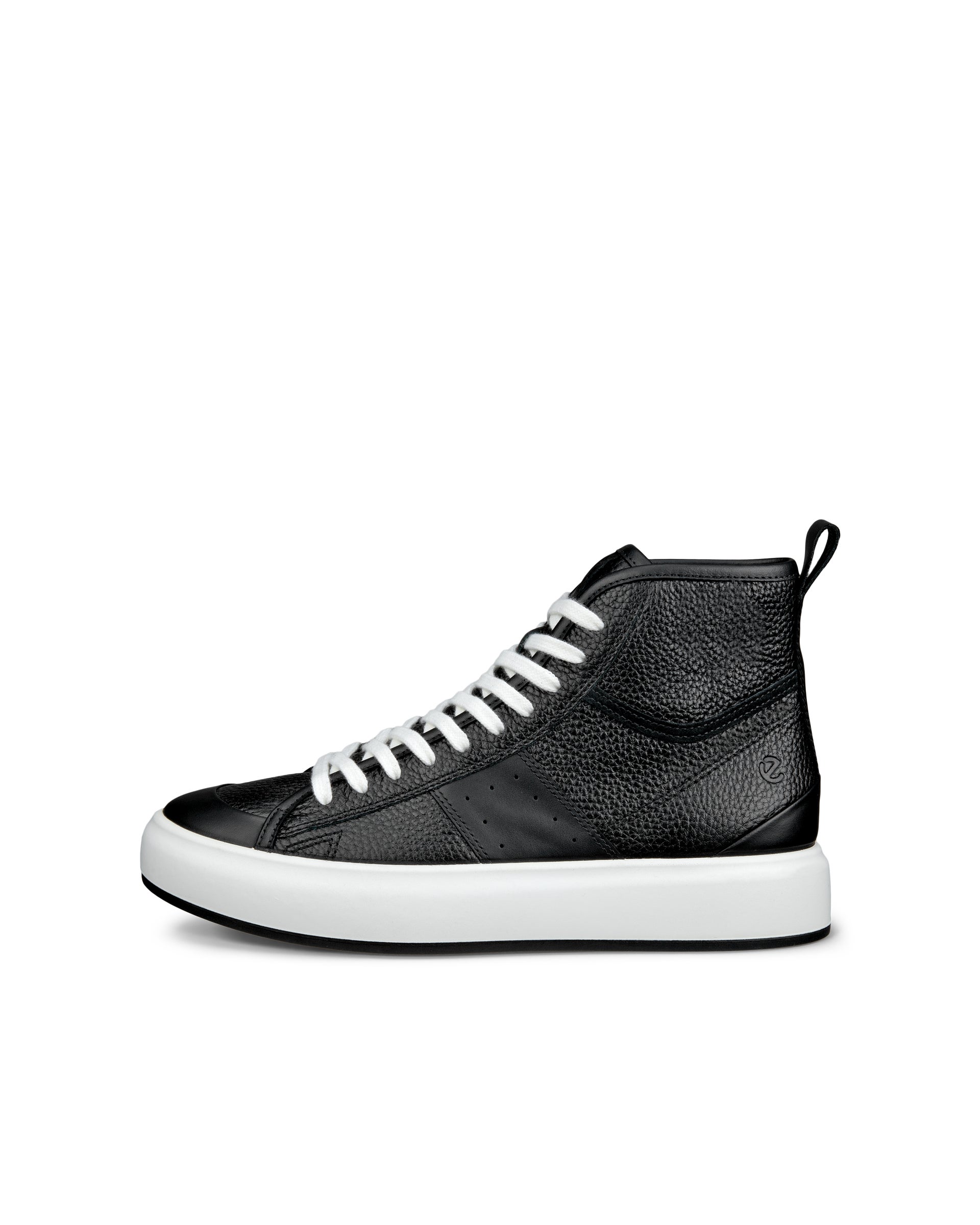 ECCO Street Ace ウィメンズ レザーハイカットスニーカー - ブラック - Outside