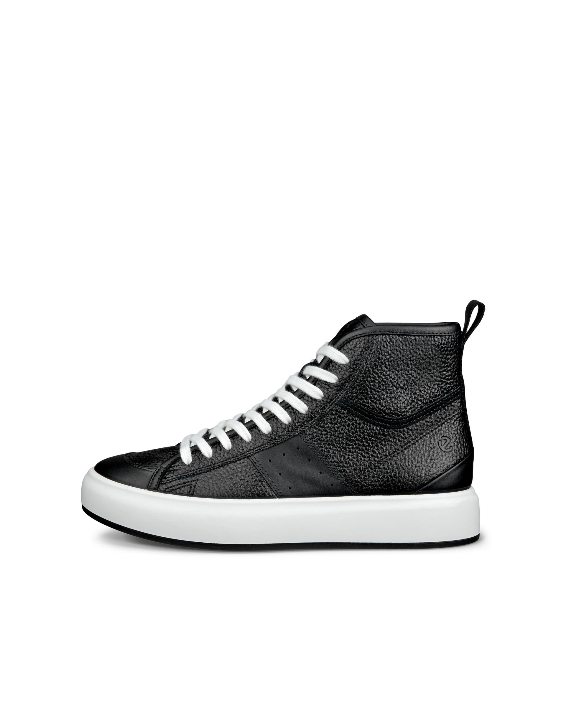 ECCO Street Ace ウィメンズ レザーハイカットスニーカー - ブラック - Outside