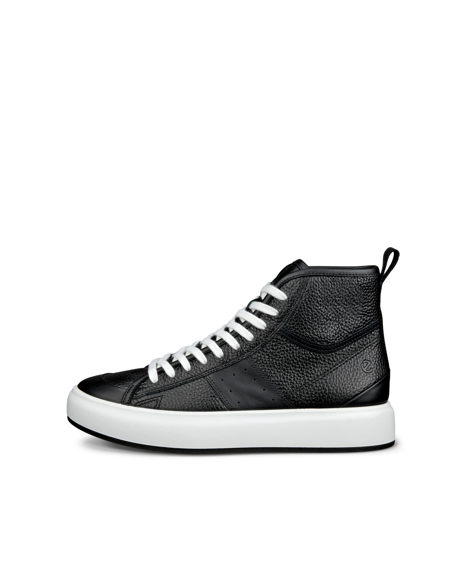 ECCO Street Ace ウィメンズ レザーハイカットスニーカー - ブラック - Outside