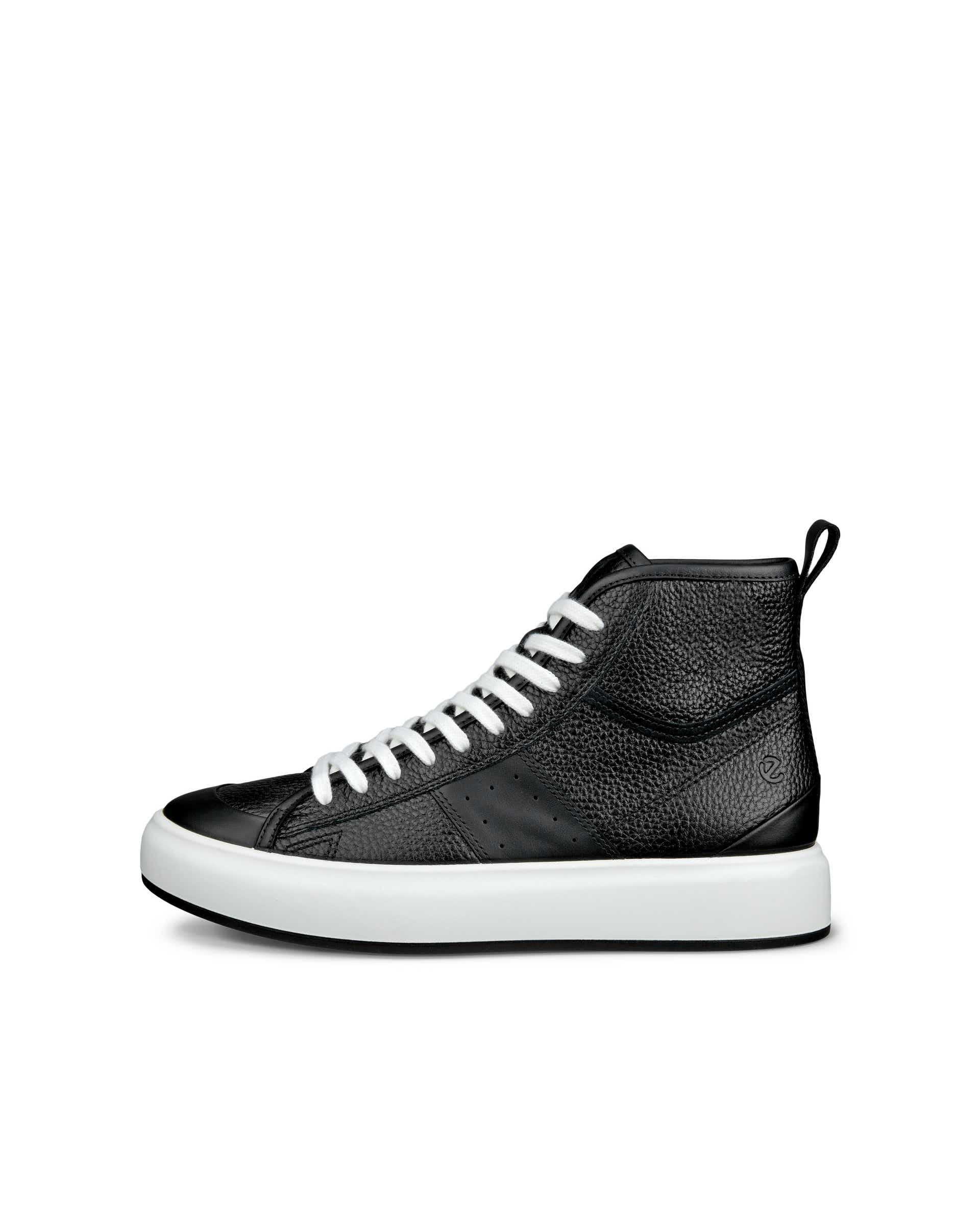 ECCO Street Ace ウィメンズ レザーハイカットスニーカー | ブラック ECCO Street Ace ウィメンズ レザーハイカットスニーカー | ブラック