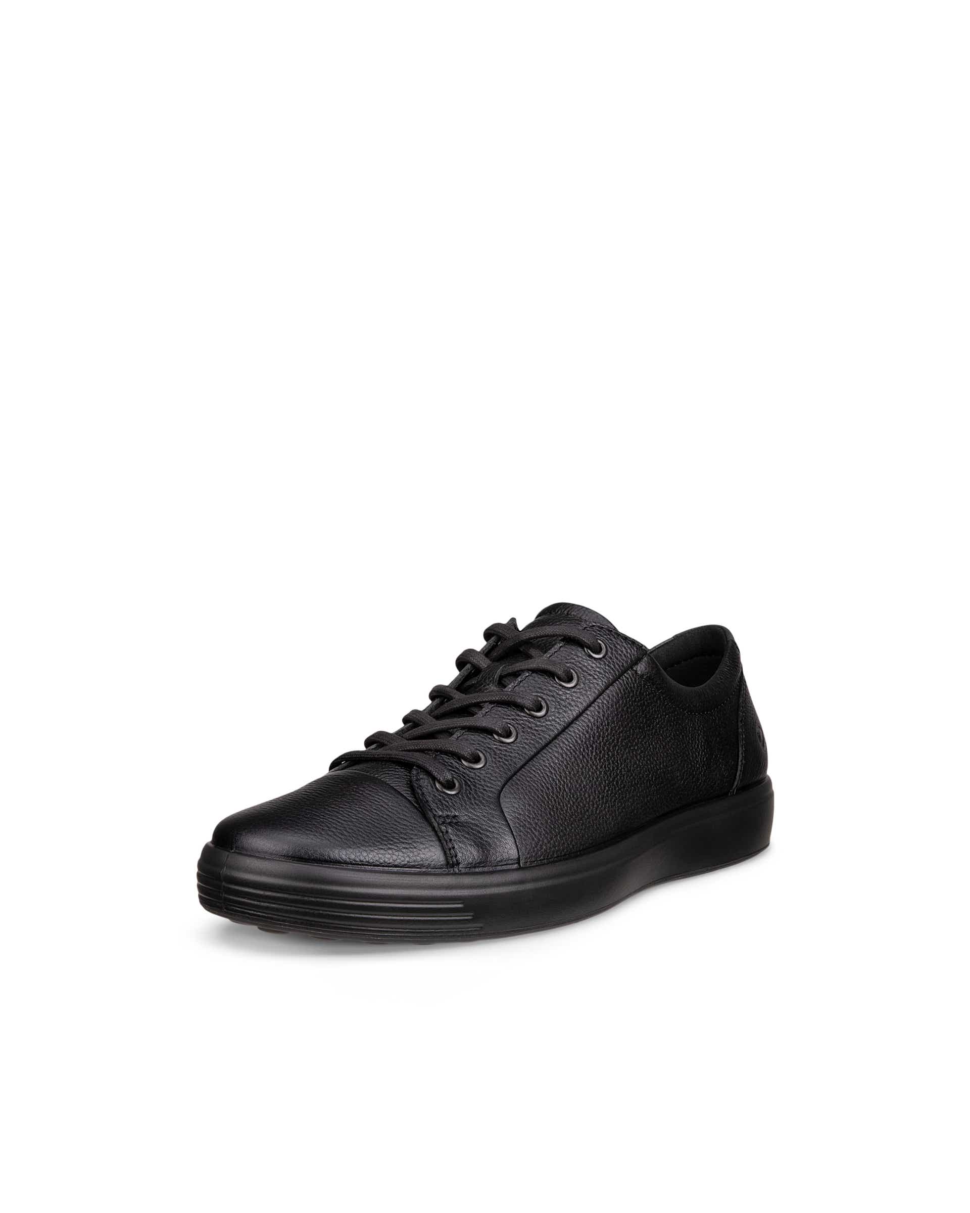 Men's ECCO® SOFT 7 Leather Sneaker - Black - Main
