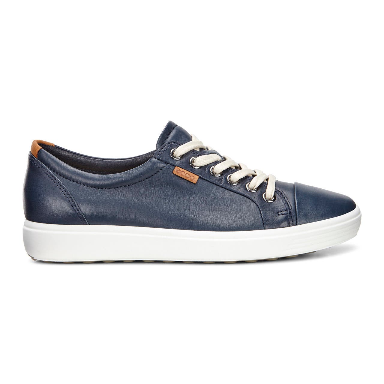 Women's ECCO® Soft 7 Leather Sneaker - Blue - Outside