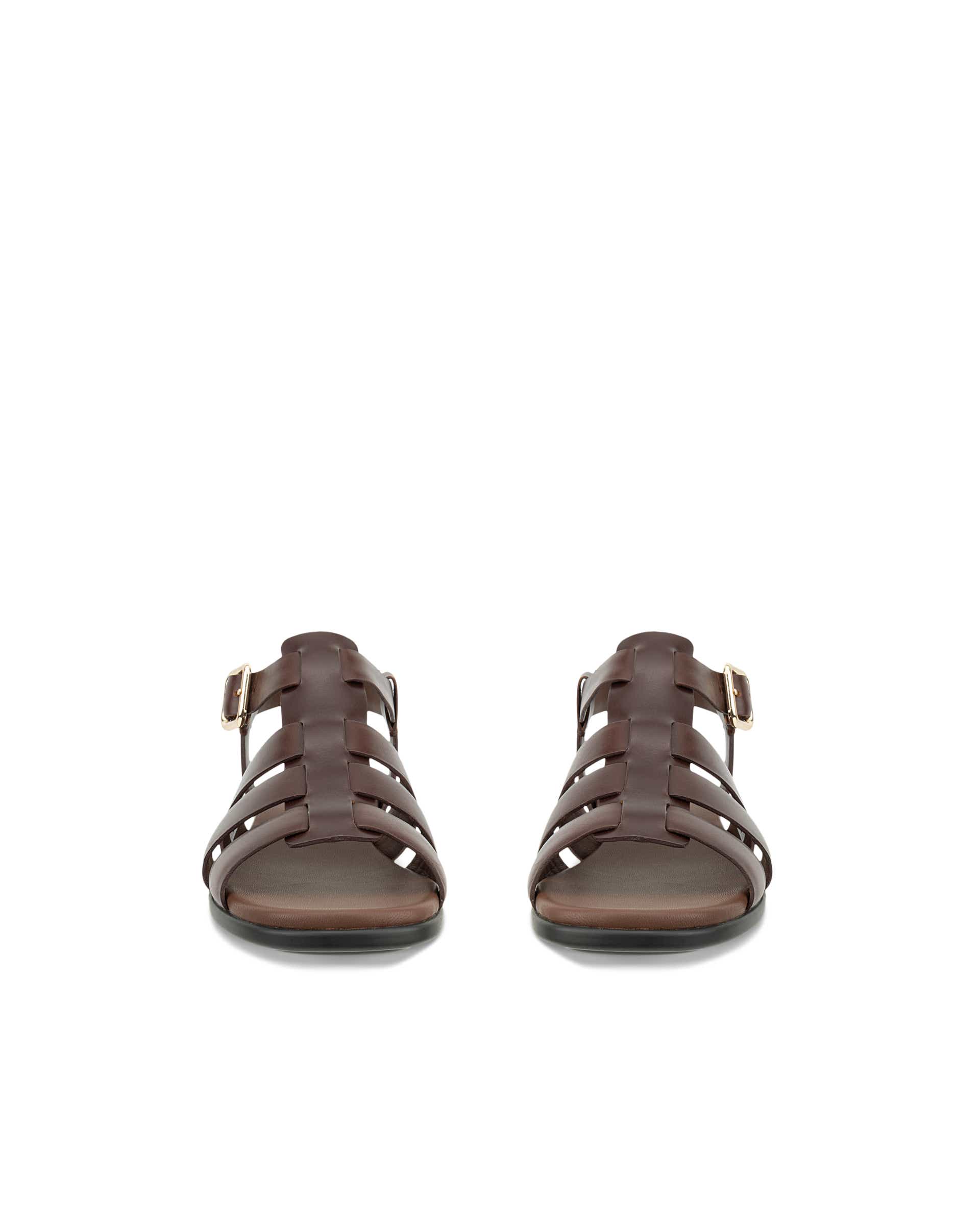 Women's ECCO® Sculpted Alba 25 Leather Sandal - Brown - Front pair