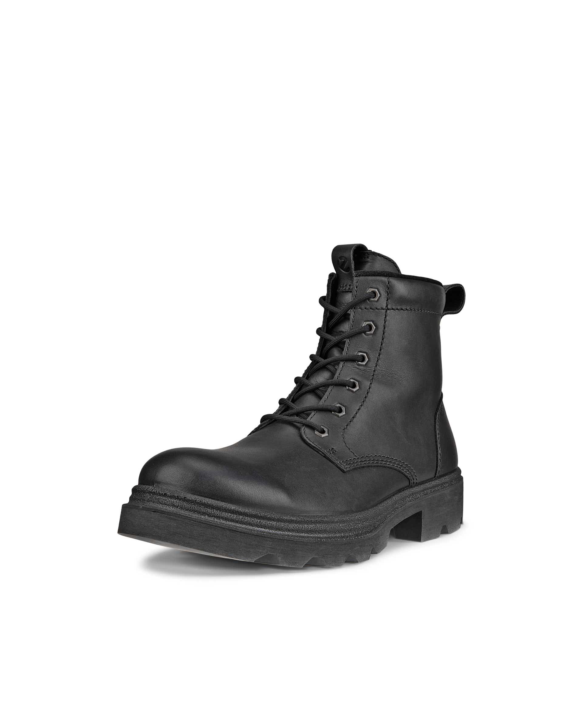 Botas de piel con cordones ECCO® Grainer para hombre - Negro - Main