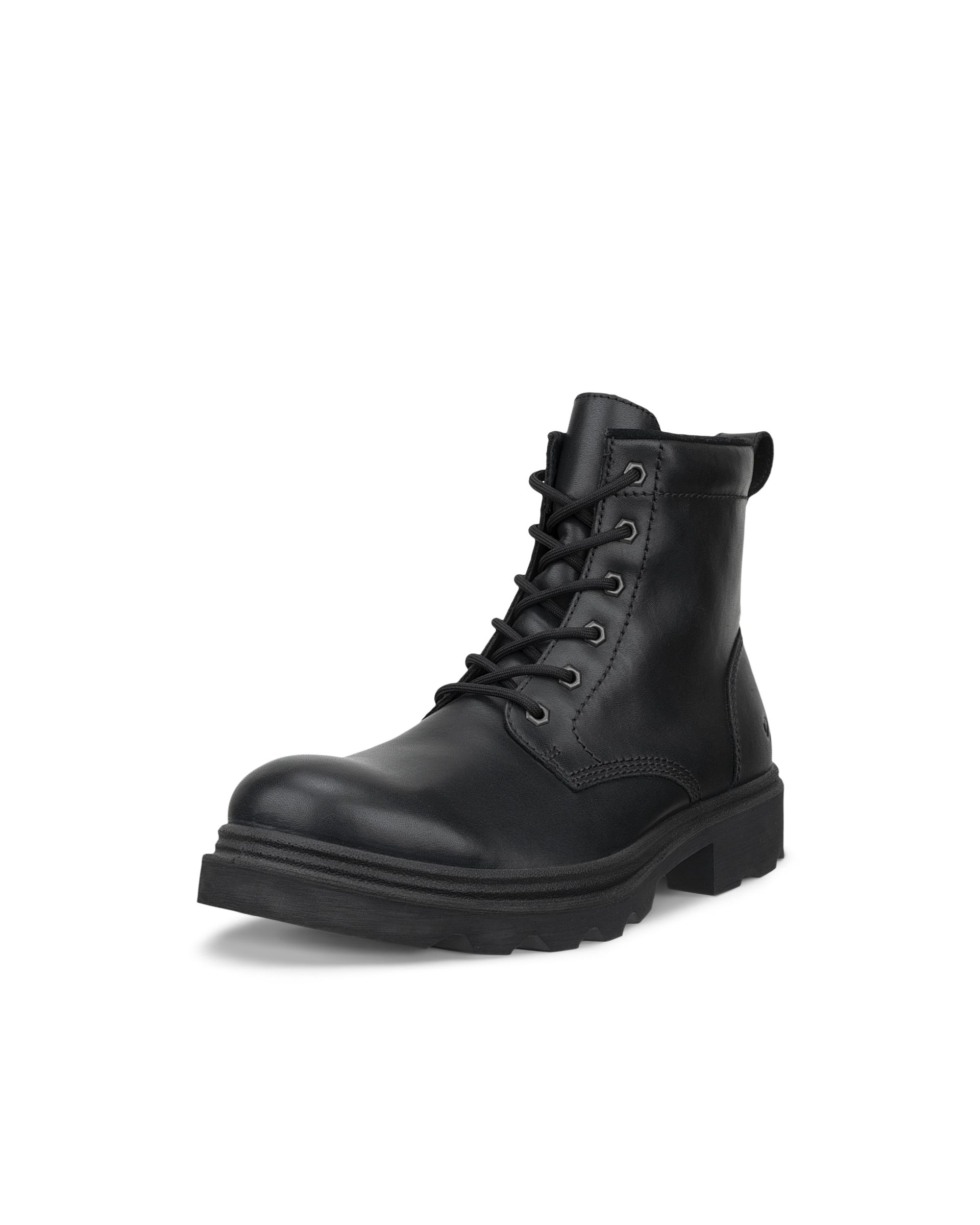 ECCO® GRAINER Herren Halbhoher Schnürstiefel aus Leder - Schwarz - Outside