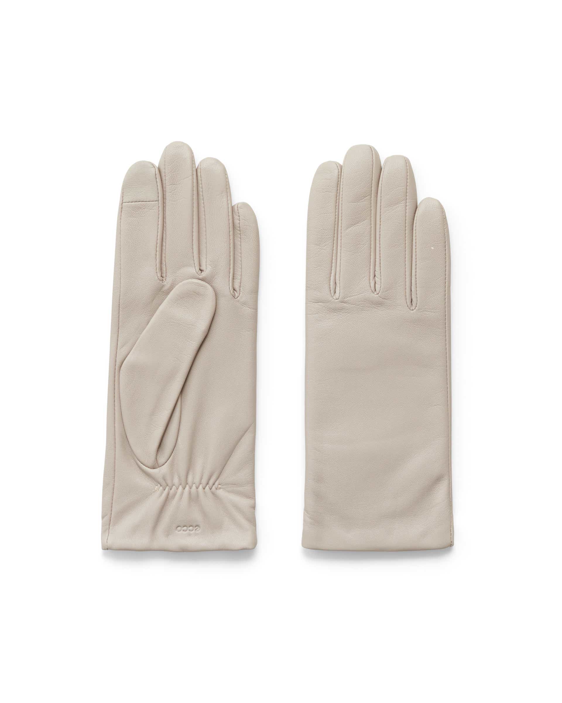 Damskie skórzane rękawiczki ECCO® Gloves - Beżowy - Main