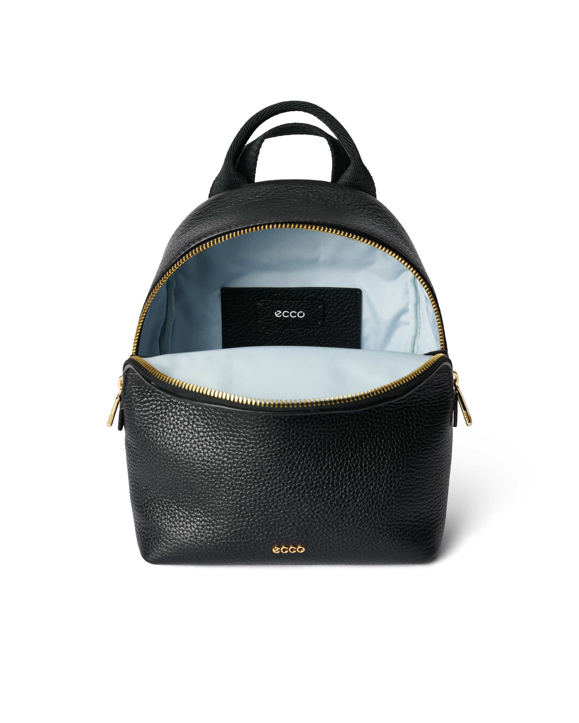 ECCO Round Pack Small Pebbled レザーバックパック | ブラック ECCO Round Pack Small Pebbled レザーバックパック | ブラック