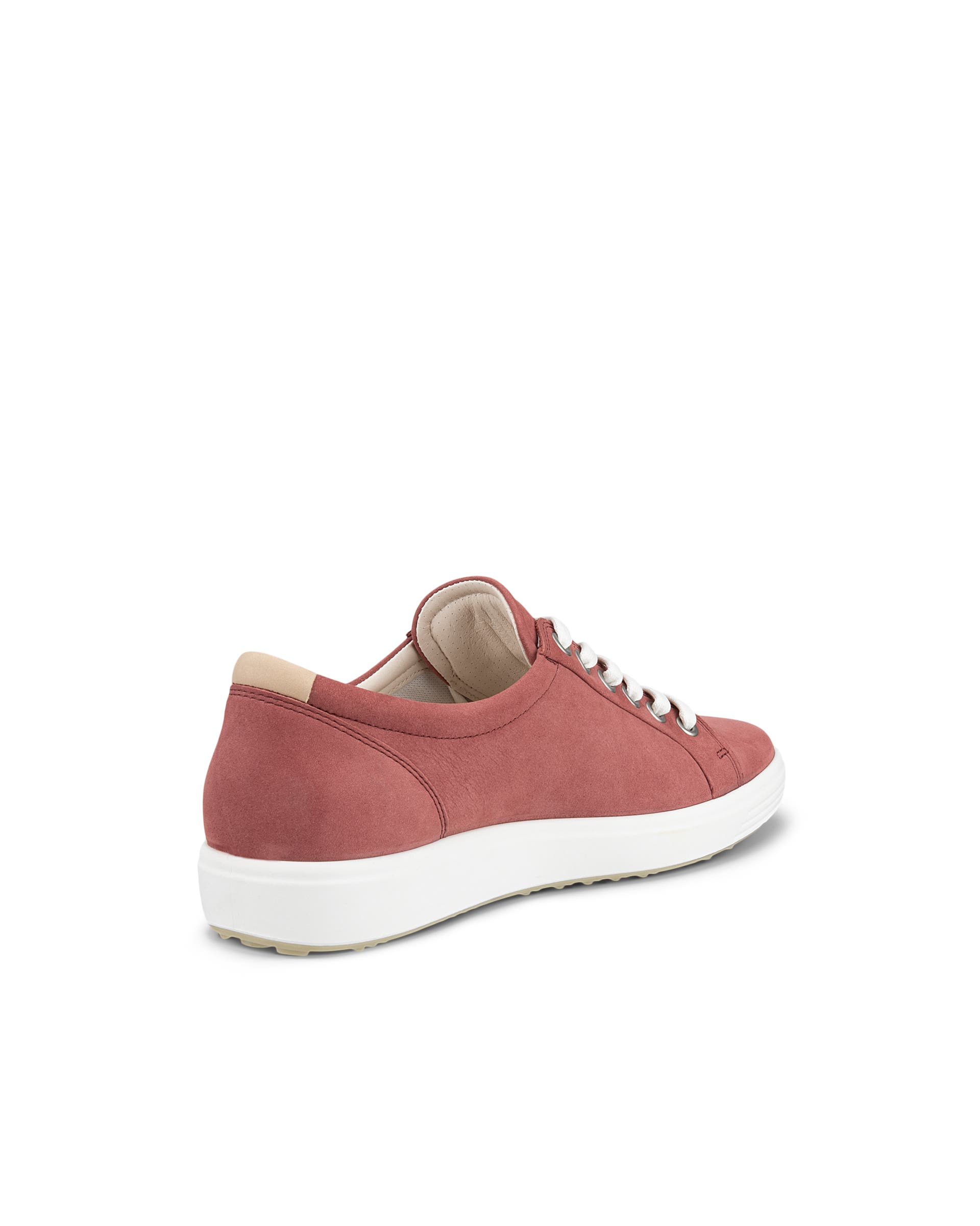 Women's ECCO® Soft 7 Nubuck Sneaker - Red - Back