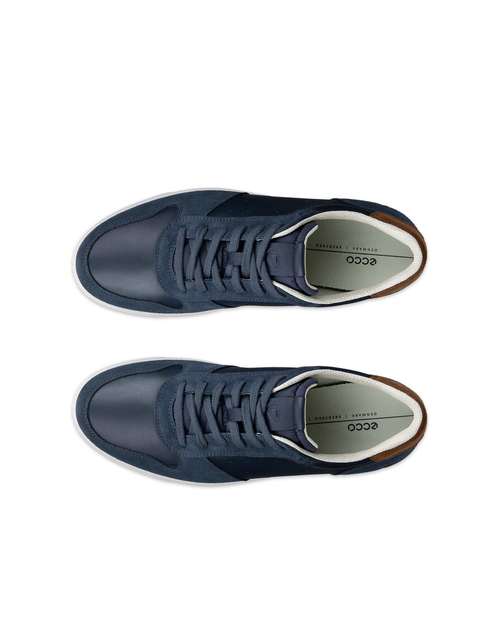 ECCO® STREET LITE heren leren sneaker - Blauw - Top left pair