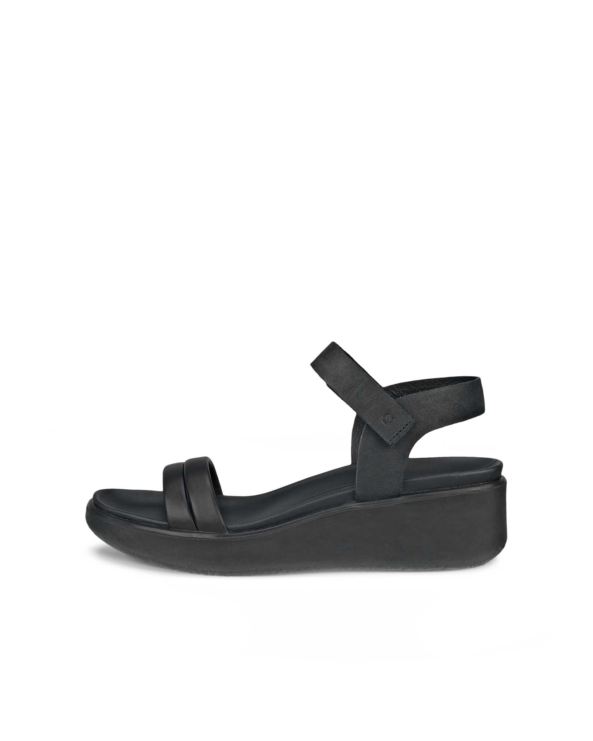 ECCO® Flowt LX ženske kožne sandale na platformu - Crna - Outside