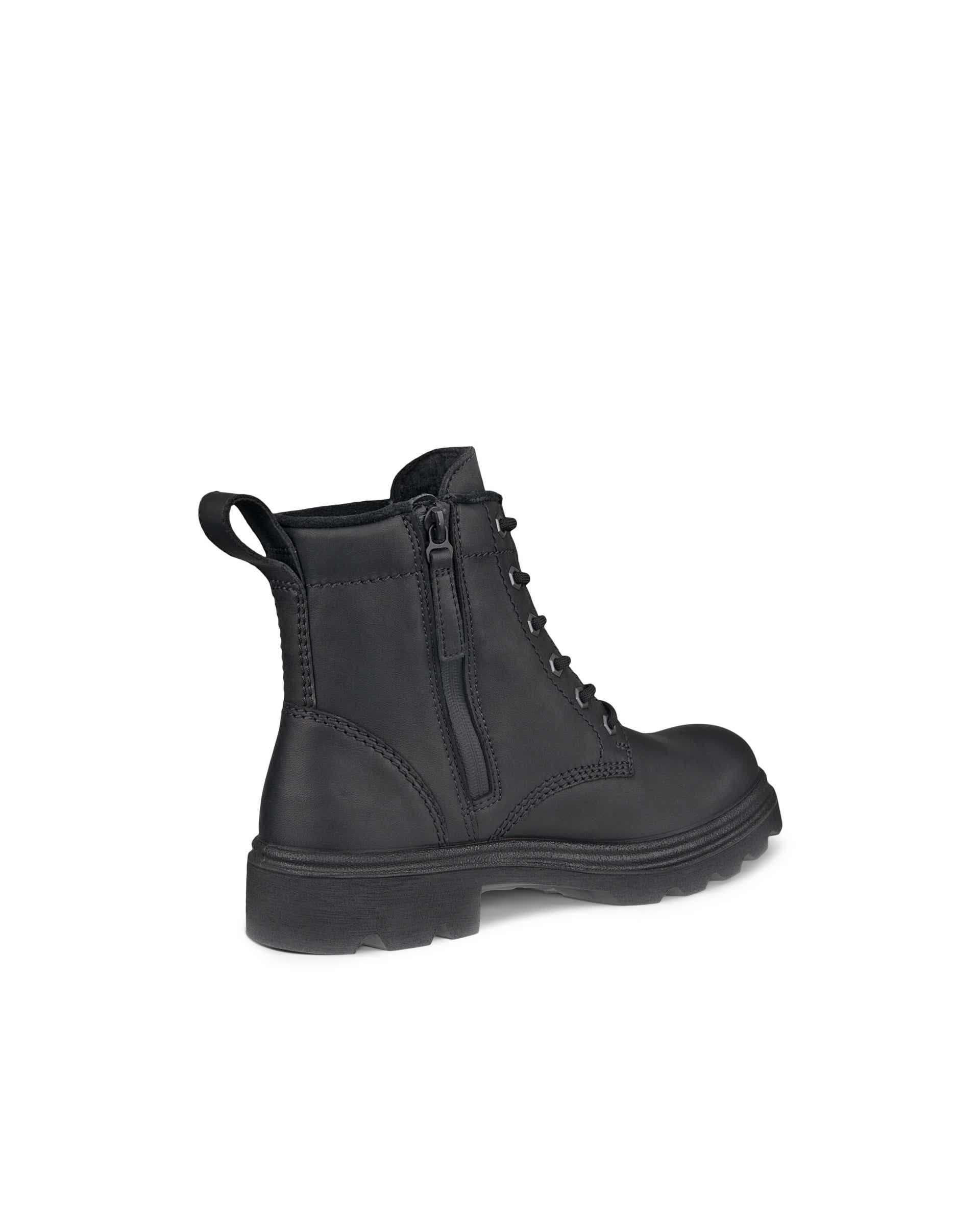 Botas de piel con cordones ECCO® Grainer para mujer - Negro - Back