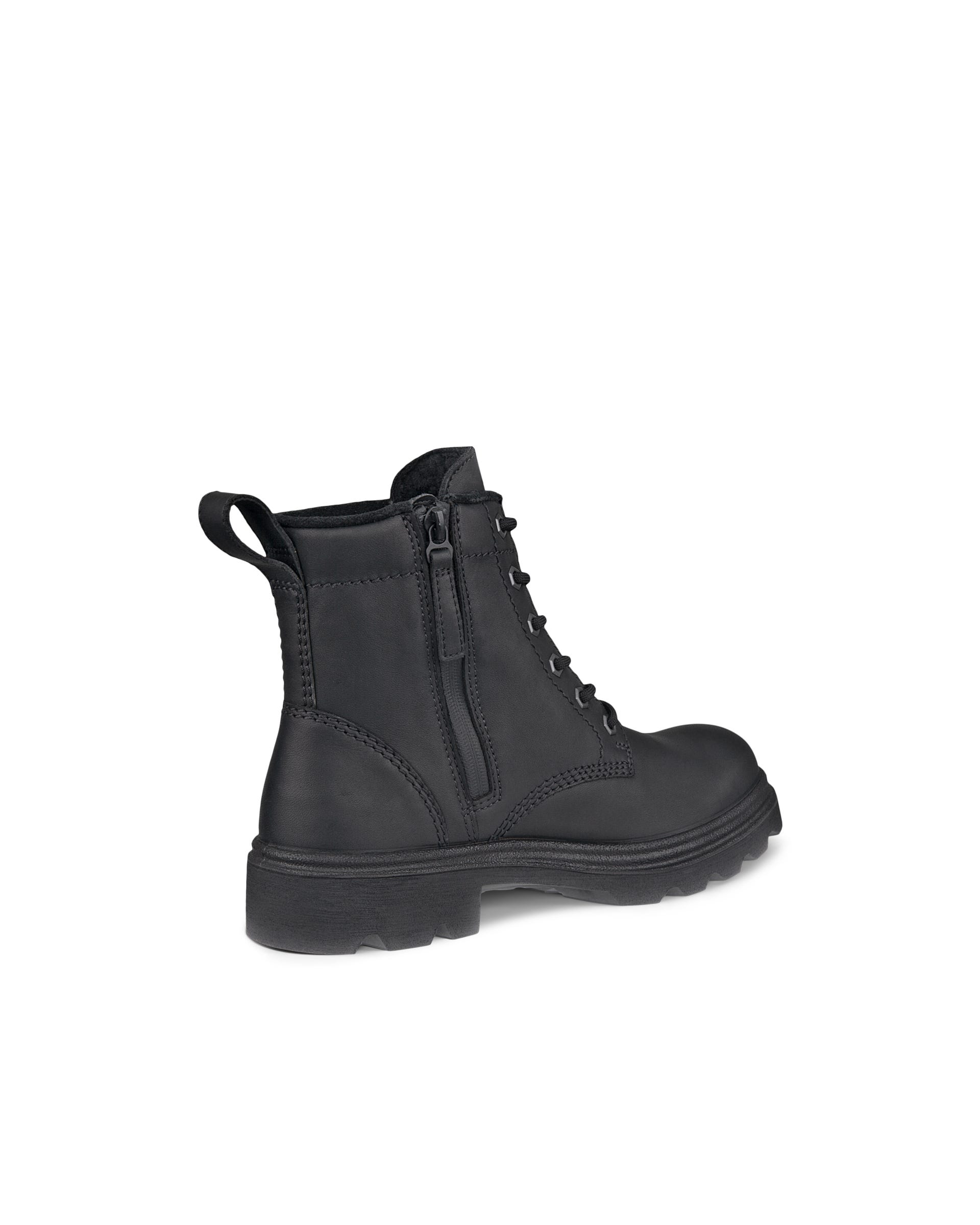 Women's ECCO® Grainer Leather Lace-Up Boot - Black - Back